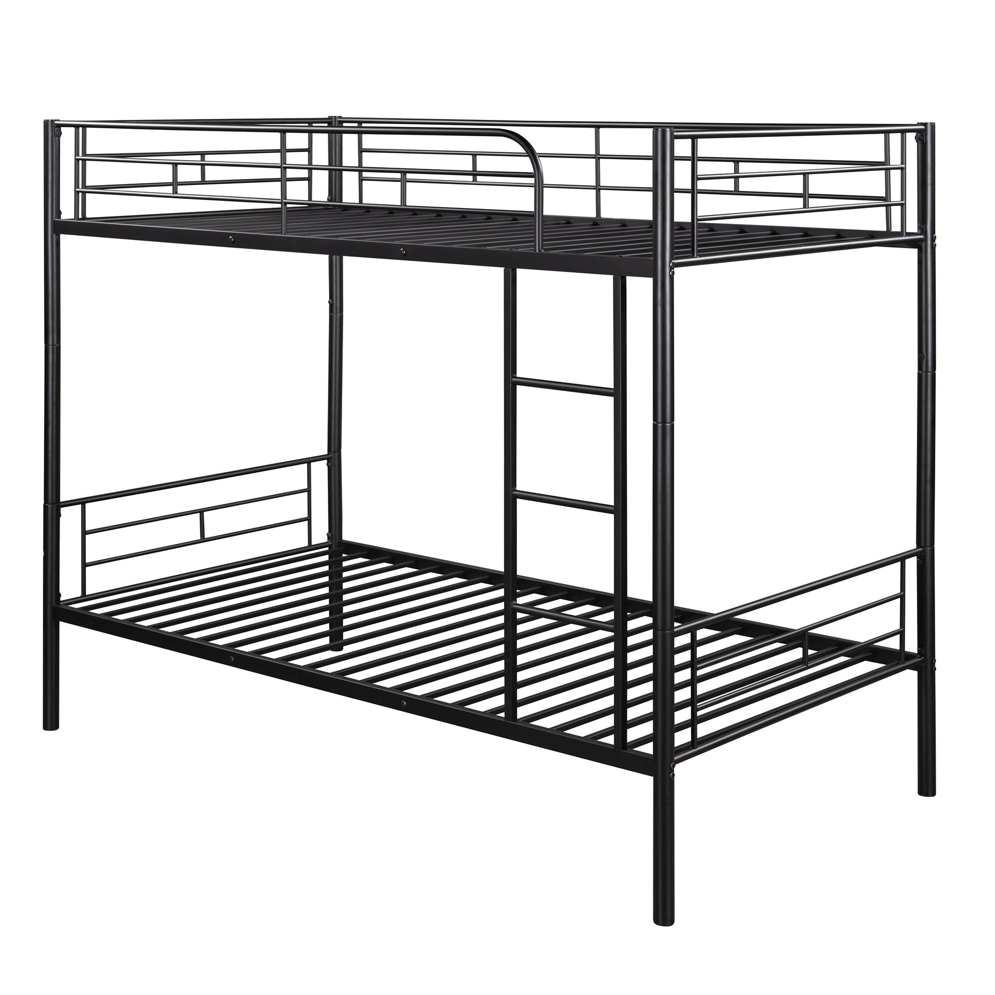 Twin Over Twin Bunk Bed | Black | Sturdy Metal Frame-American Furniture Outlet