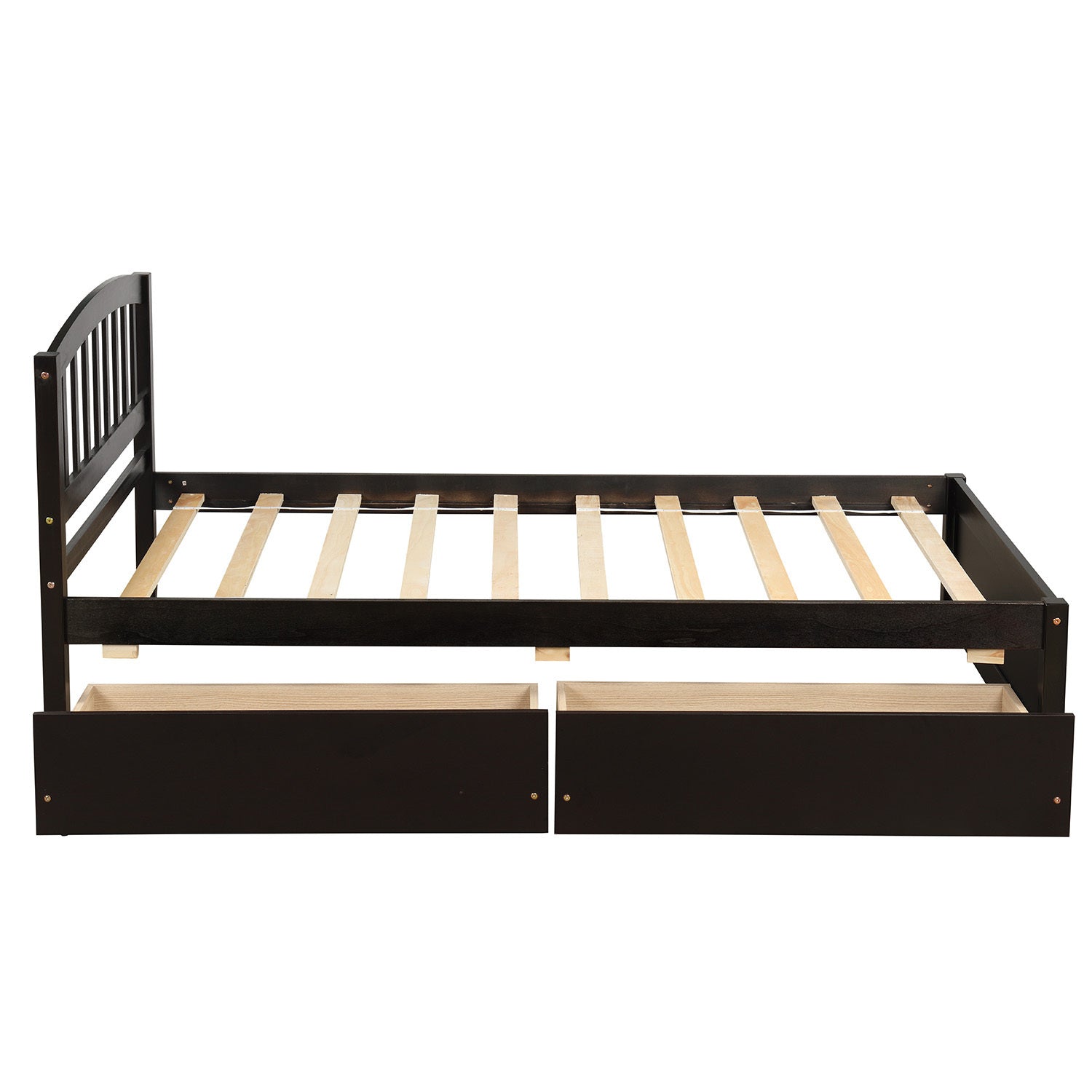 Twin Storage Bed w/ Drawers & Headboard - Espresso-American Furniture Outlet