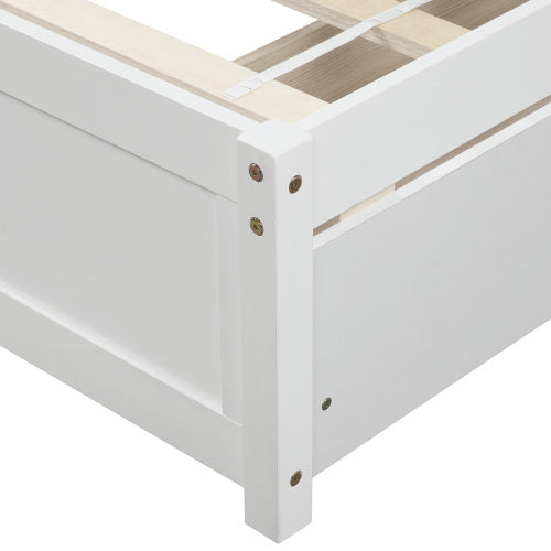 Twin Storage Bed w/ Drawers & Headboard - White-American Furniture Outlet