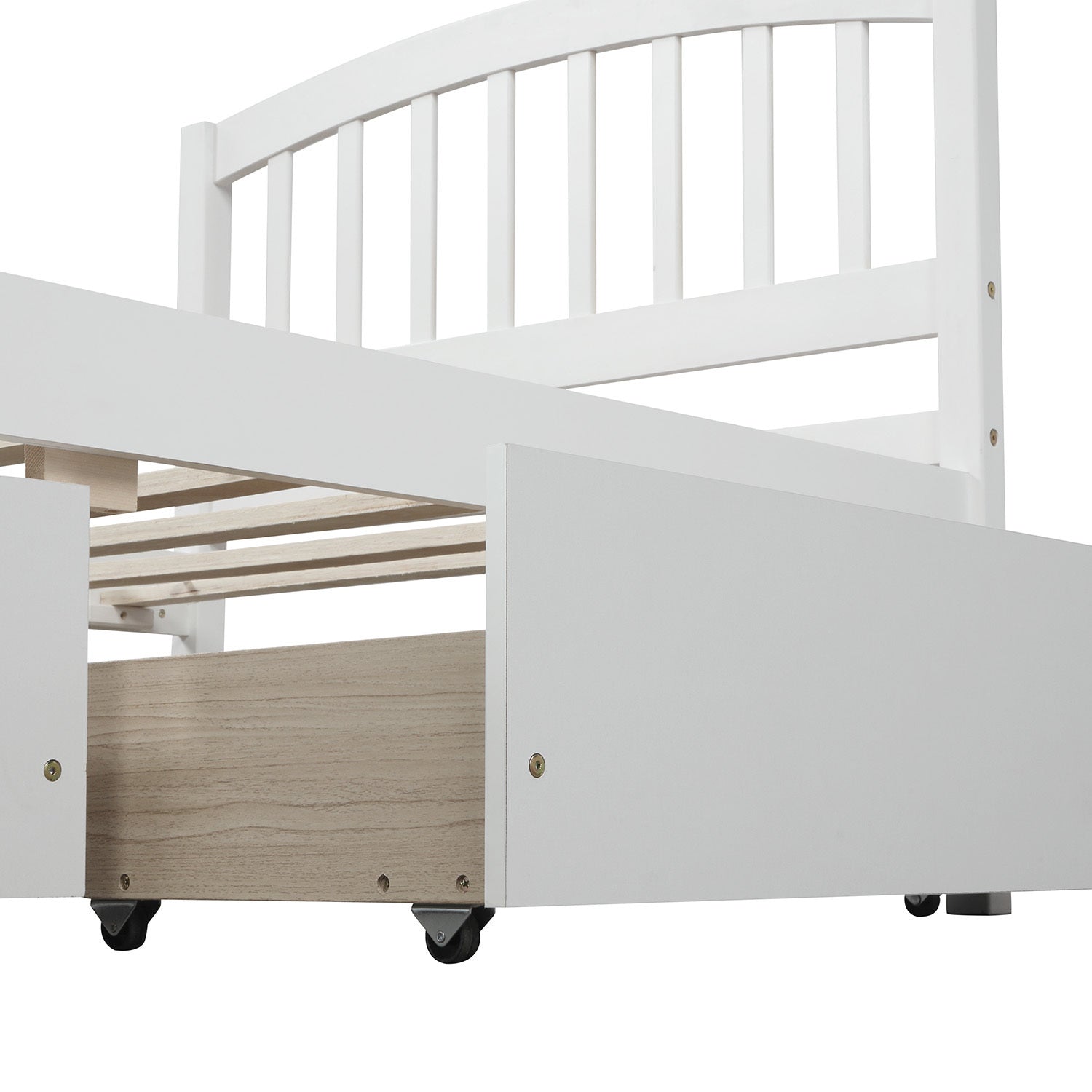 Twin Storage Bed w/ Drawers & Headboard - White-American Furniture Outlet