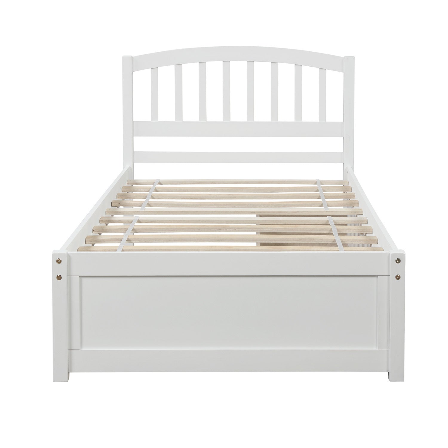 Twin Storage Bed w/ Drawers & Headboard - White-American Furniture Outlet