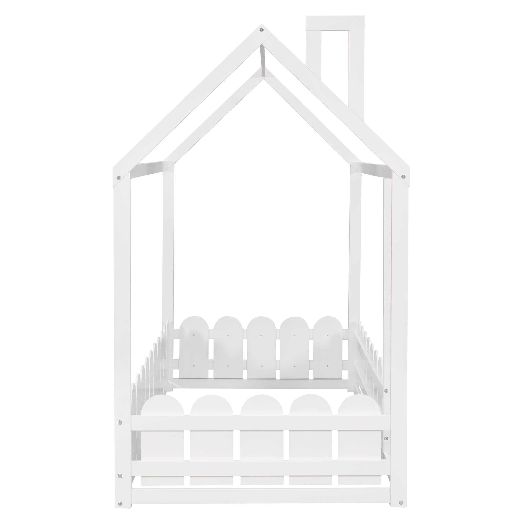 Twin Wood House Bed Frame | White-American Furniture Outlet