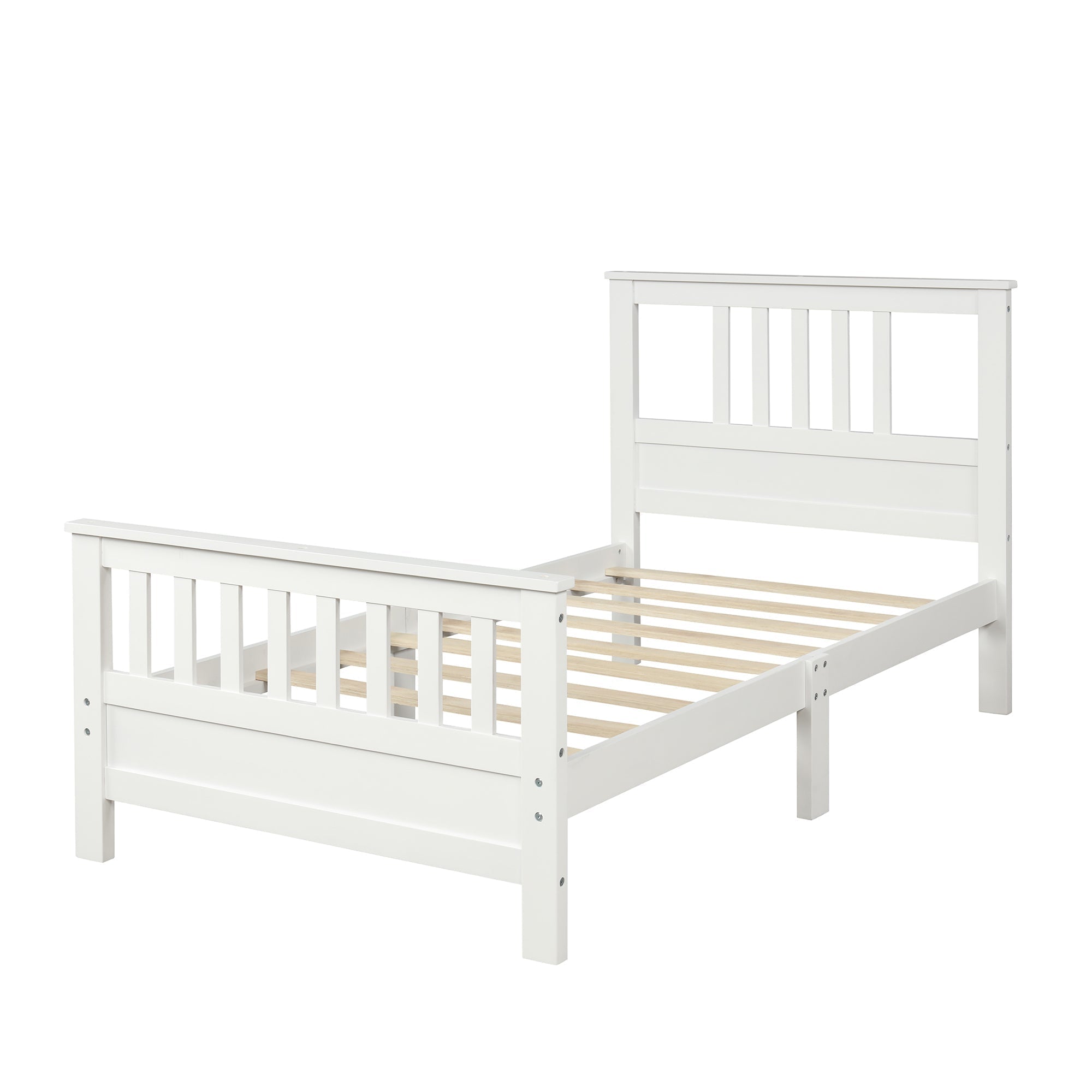 Twin Wood Platform Bed Frame w/ Headboard & Footboard-American Furniture Outlet