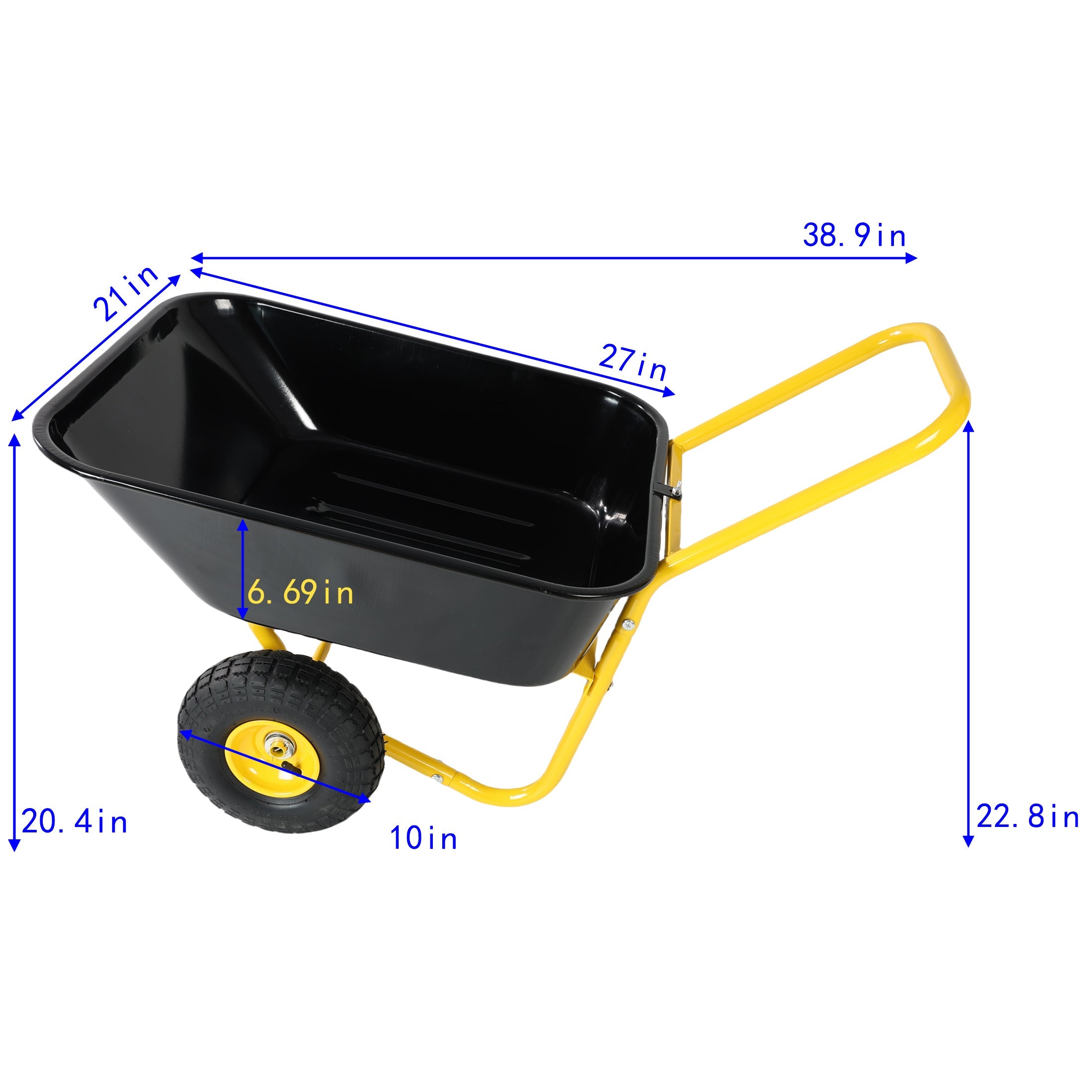 Two-Wheeled Garden Cart - 10" Pneumatic Wheels-American Furniture Outlet