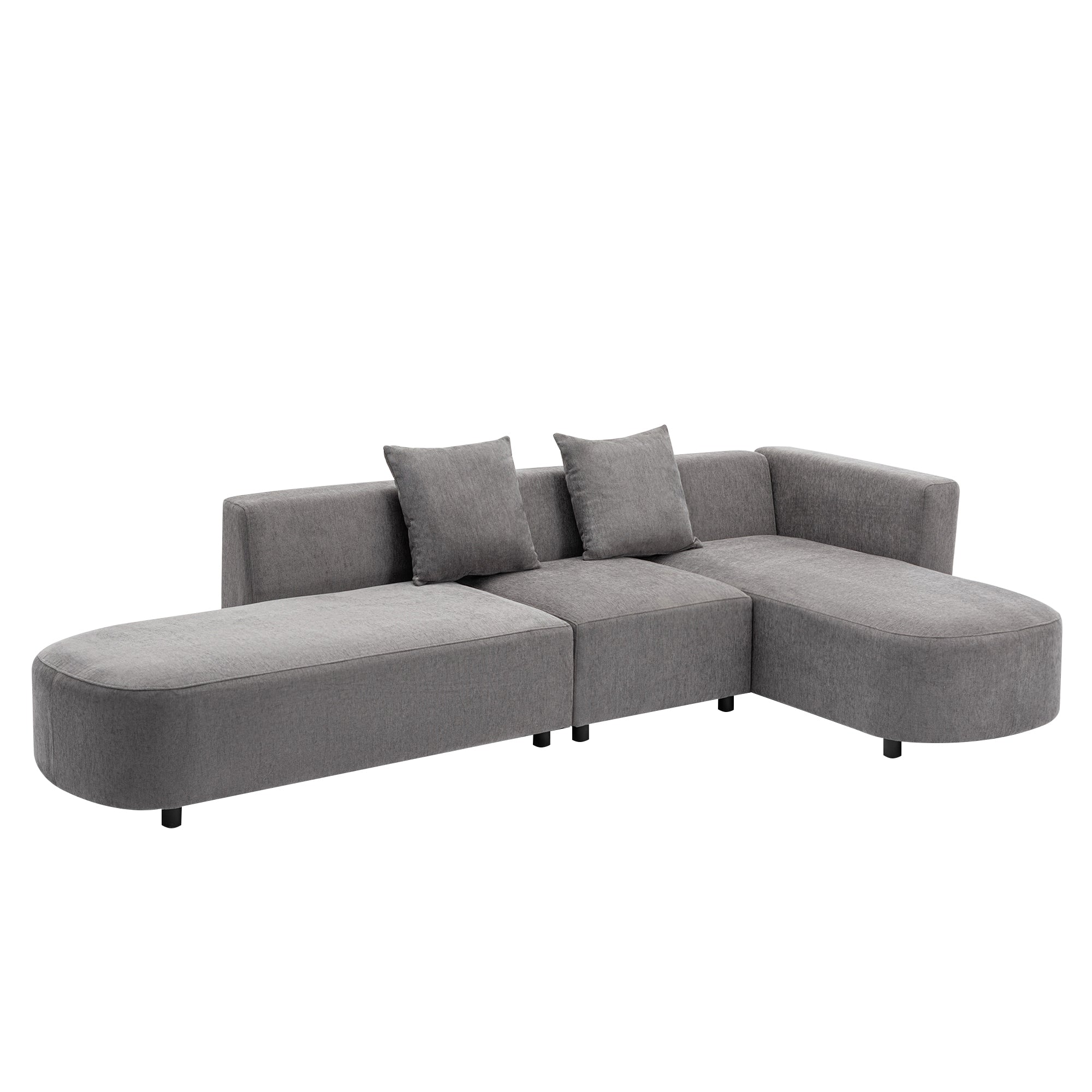 U-Style Luxury Modern Living Room Upholstery Sectional Sofa - Gray-American Furniture Outlet -American Furniture Outlet