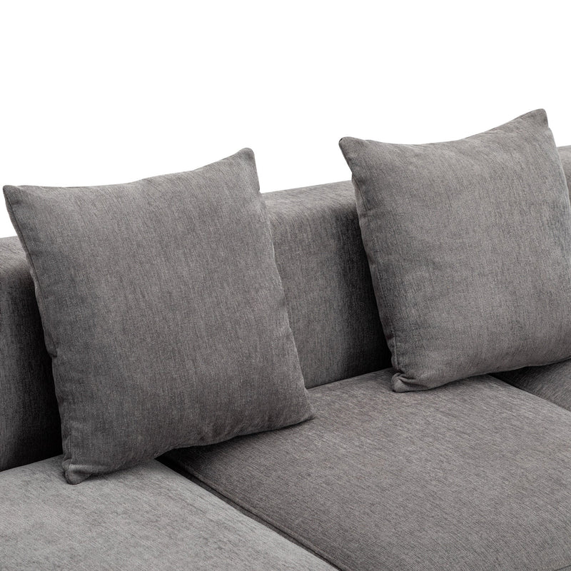 U-Style Luxury Modern Living Room Upholstery Sectional Sofa - Gray-American Furniture Outlet -American Furniture Outlet