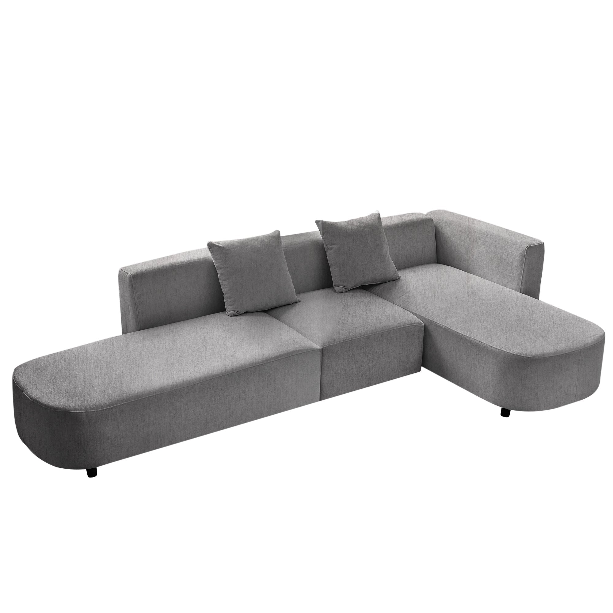 U-Style Luxury Modern Living Room Upholstery Sectional Sofa - Gray-American Furniture Outlet -American Furniture Outlet