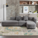 U-Style Luxury Modern Living Room Upholstery Sectional Sofa - Gray-American Furniture Outlet -American Furniture Outlet