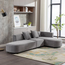 U-Style Luxury Modern Living Room Upholstery Sectional Sofa - Gray-American Furniture Outlet -American Furniture Outlet