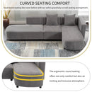 U-Style Luxury Modern Living Room Upholstery Sectional Sofa - Gray-American Furniture Outlet -American Furniture Outlet