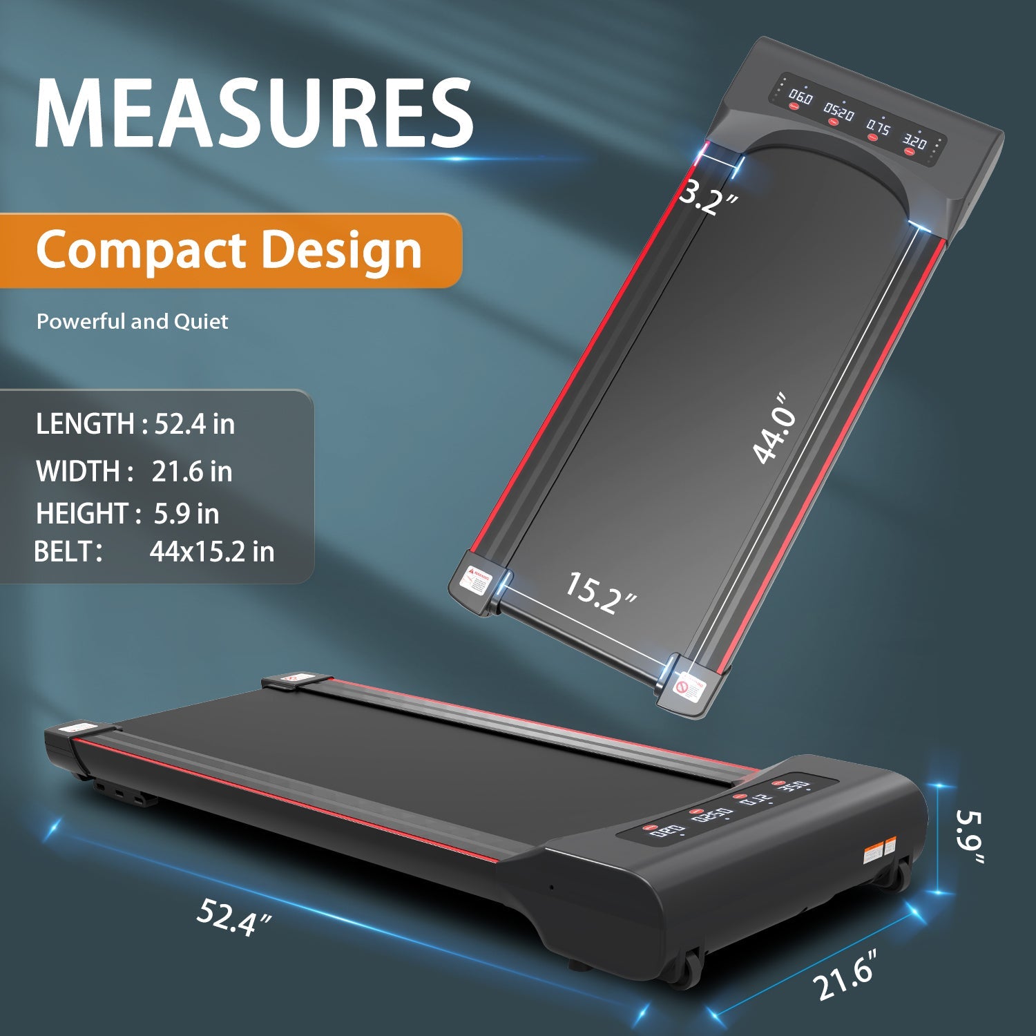 Under Desk Treadmill Walking Pad 300 lbs-American Furniture Outlet