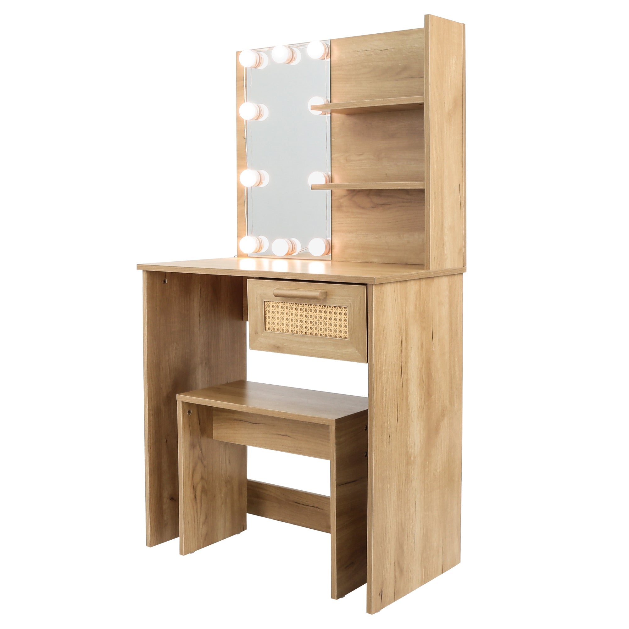 Vanity Set with LED Mirror | Modern Dressing Table-American Furniture Outlet