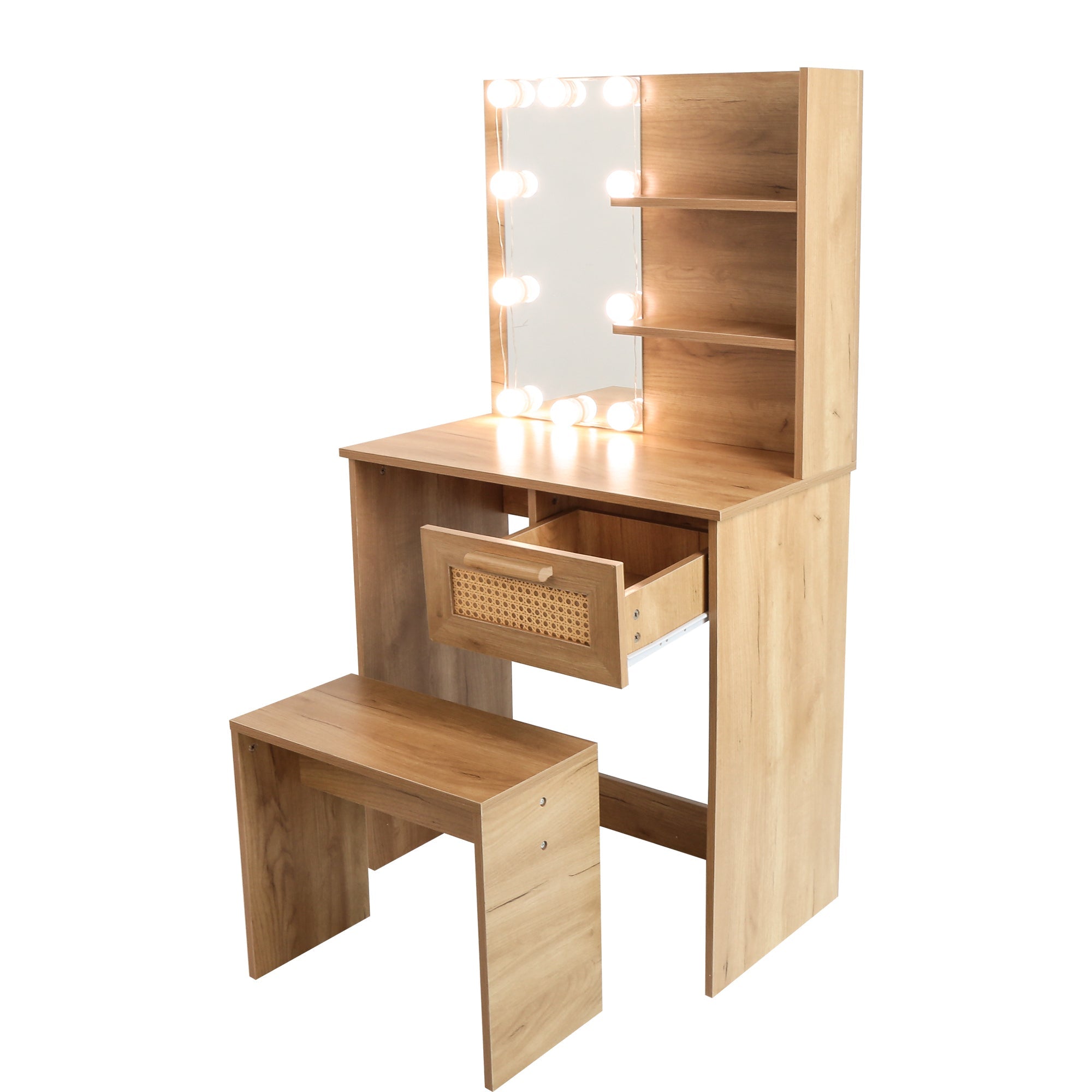 Vanity Set with LED Mirror | Modern Dressing Table-American Furniture Outlet