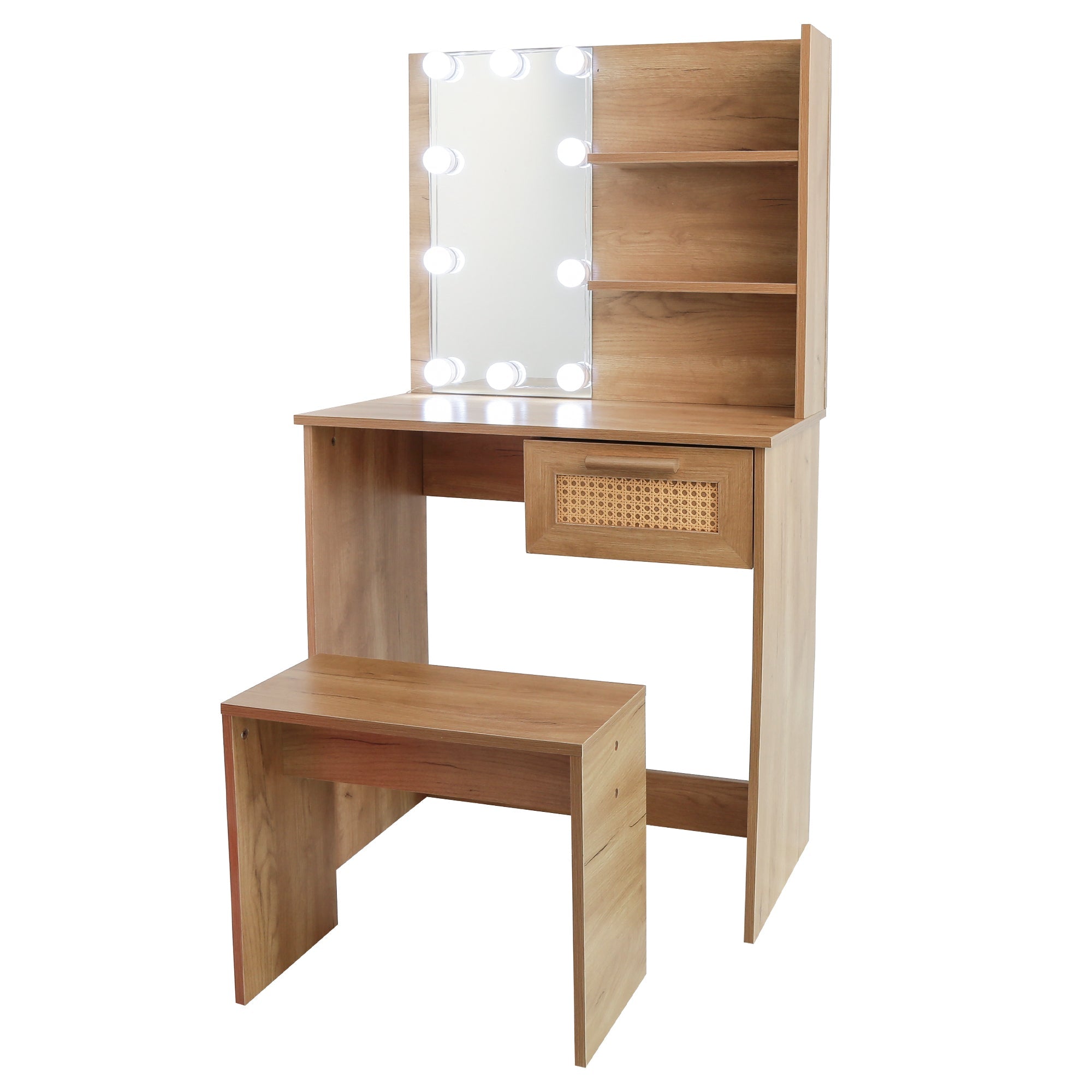 Vanity Set with LED Mirror | Modern Dressing Table-American Furniture Outlet