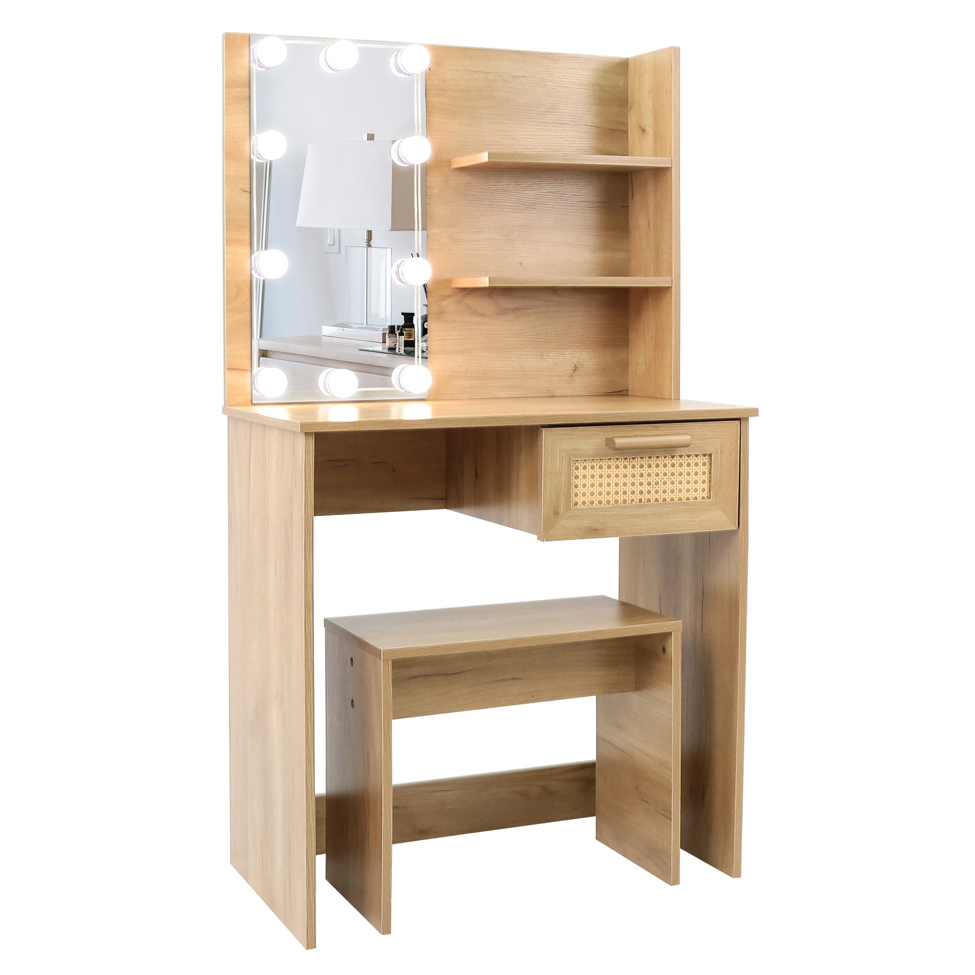 Vanity Set with LED Mirror | Modern Dressing Table-American Furniture Outlet