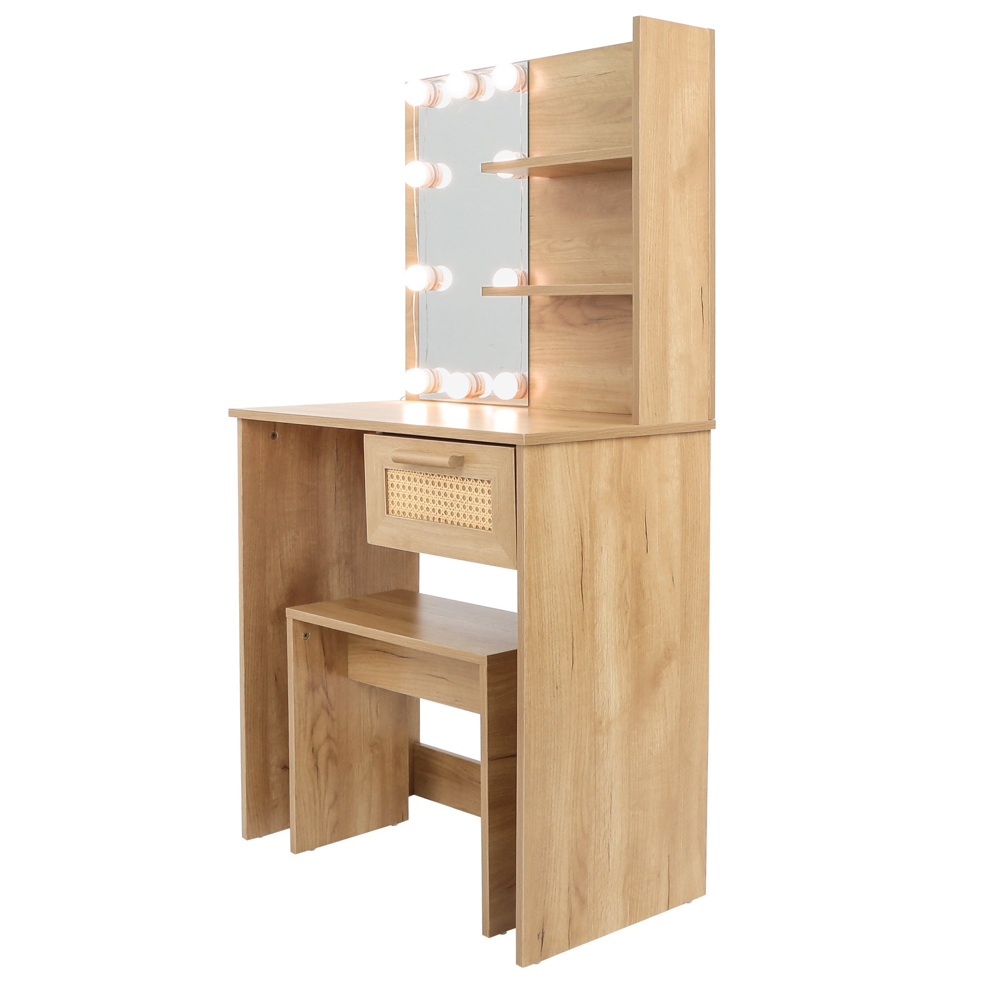 Vanity Set with LED Mirror | Modern Dressing Table-American Furniture Outlet