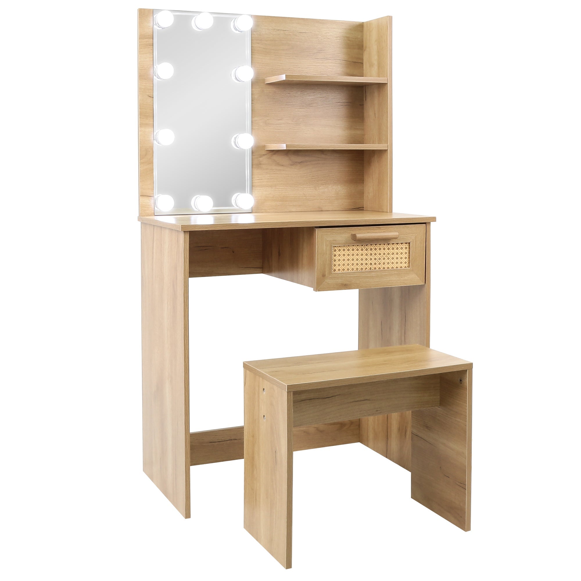 Vanity Set with LED Mirror | Modern Dressing Table-American Furniture Outlet