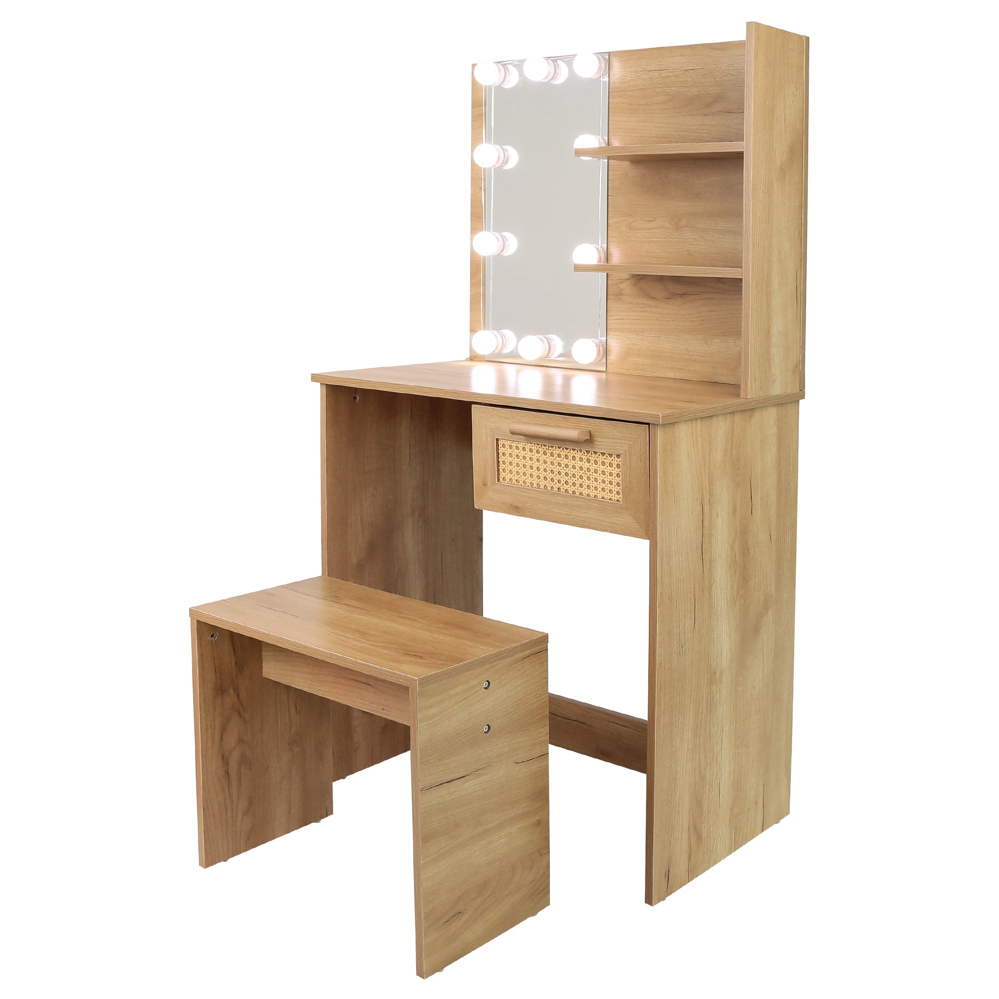 Vanity Set with LED Mirror | Modern Dressing Table-American Furniture Outlet