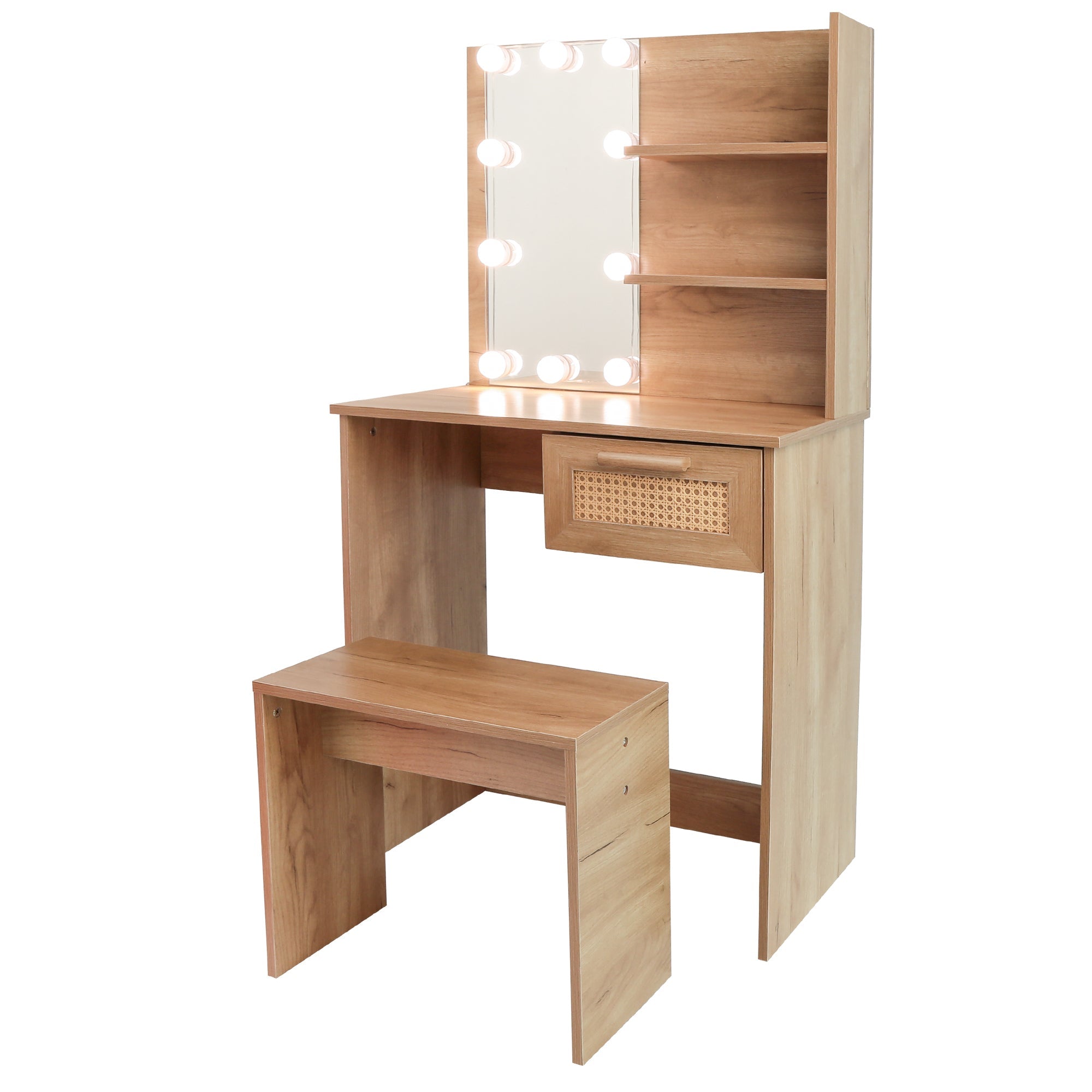 Vanity Set with LED Mirror | Modern Dressing Table-American Furniture Outlet