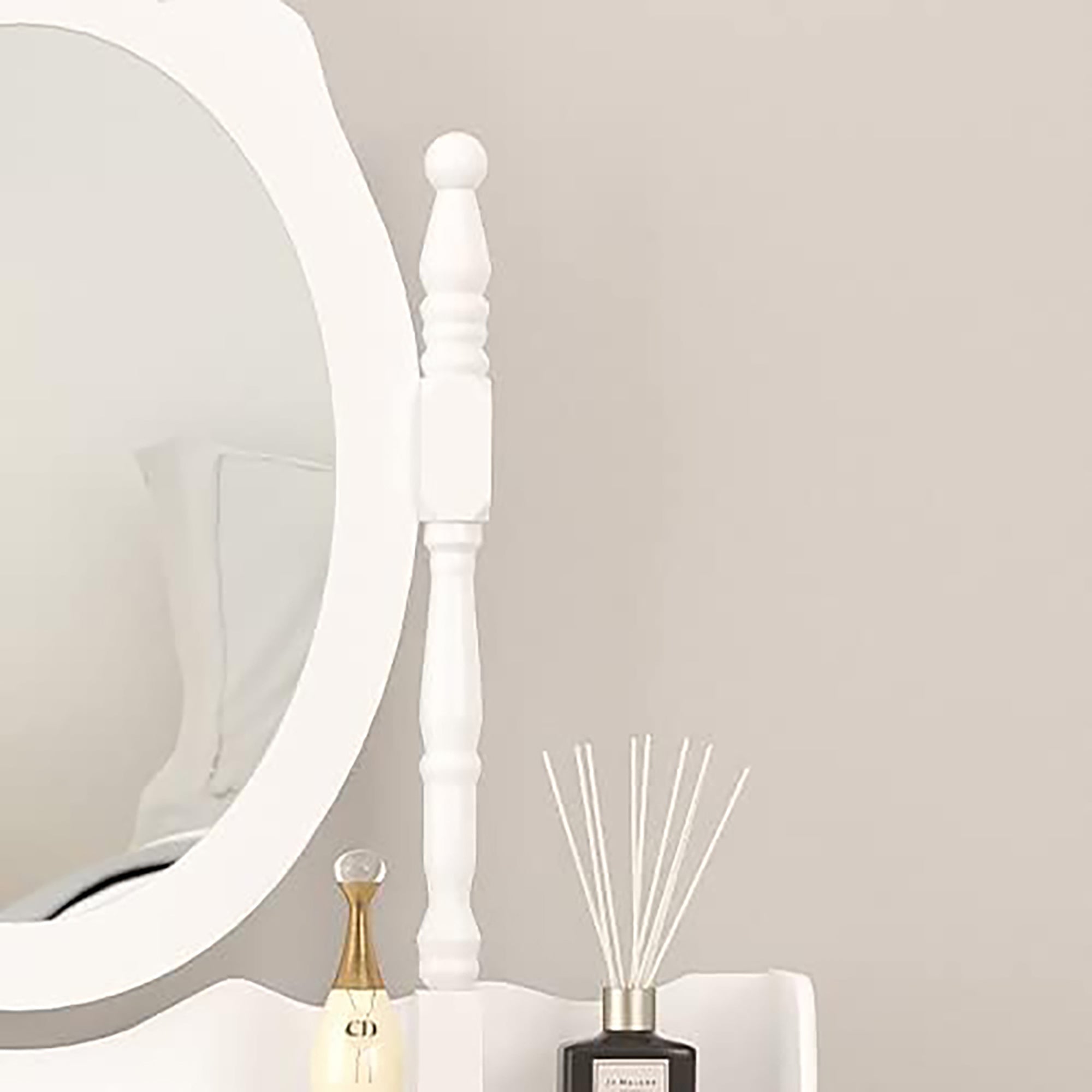 Vanity Table Set w/ 4 Drawers & Oval Mirror-American Furniture Outlet