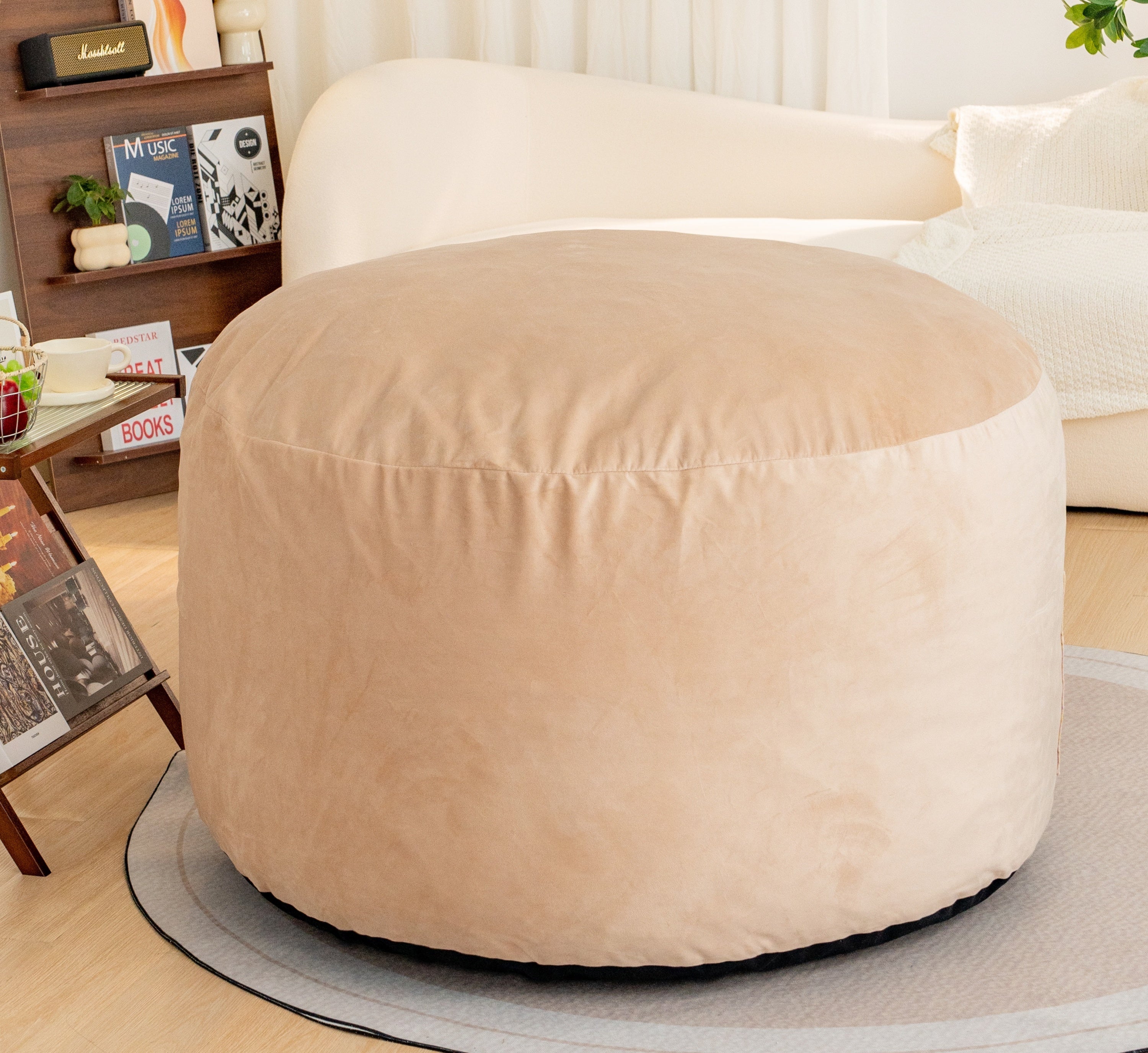 Velvet Bean Bag Chair | 4 ft Luxurious Fur Sofa-American Furniture Outlet