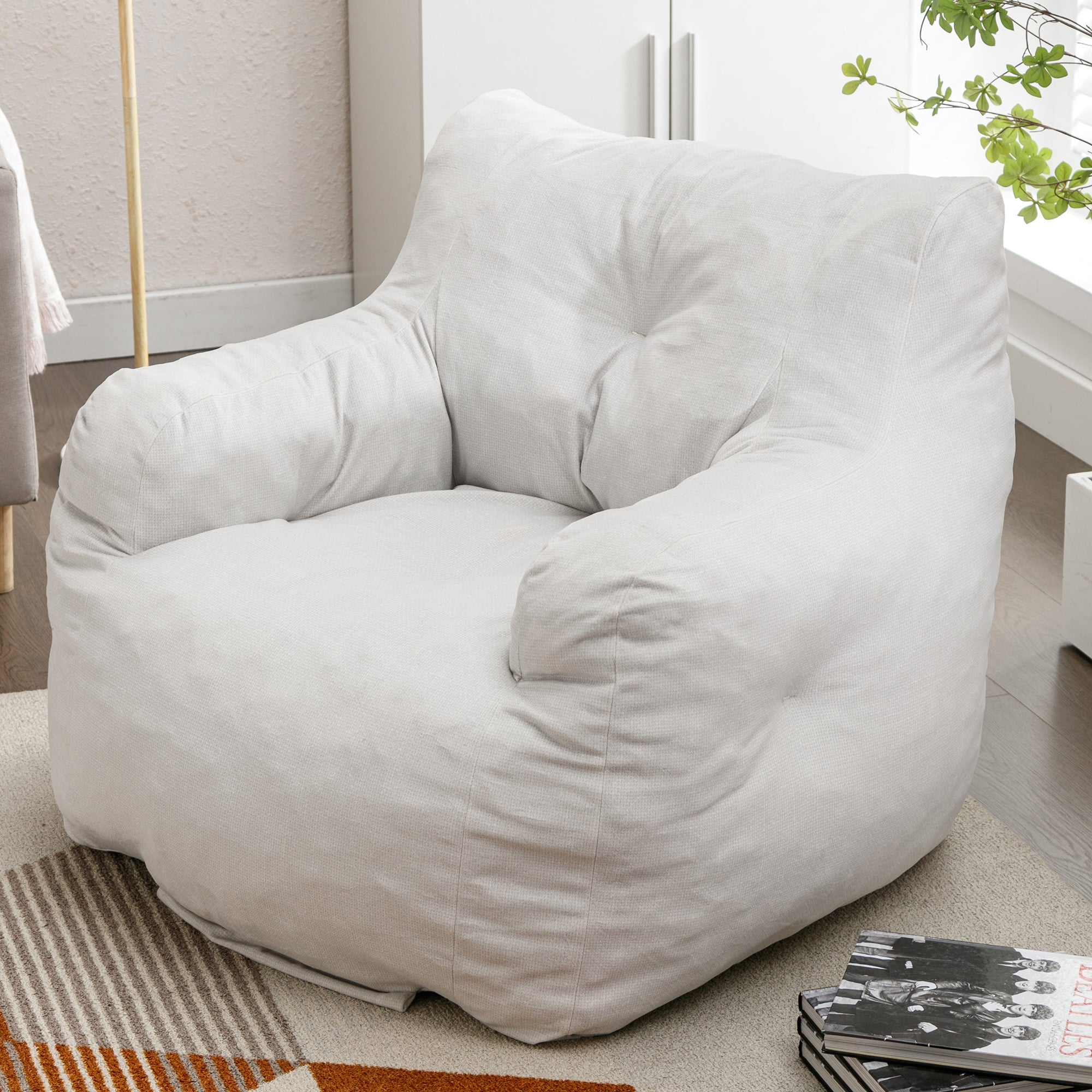 Velvet Bean Bag Chair w/ Memory Sponge Filling-American Furniture Outlet