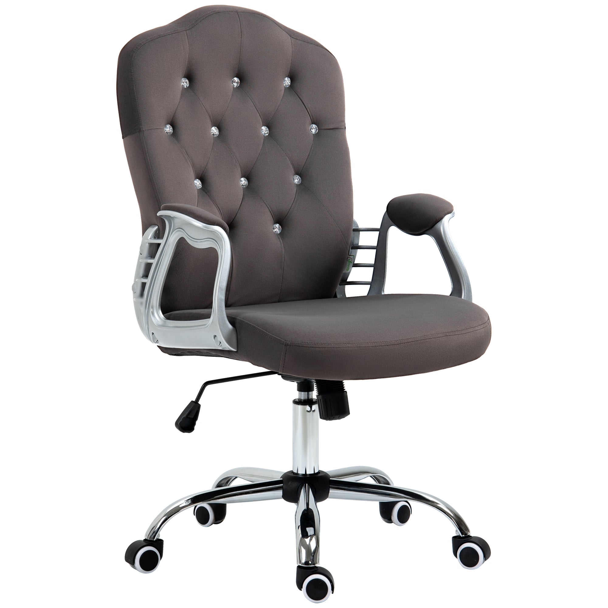 Velvet Home Office Tufted Chair with Swivel & Tilt - Dark Gray-American Furniture Outlet