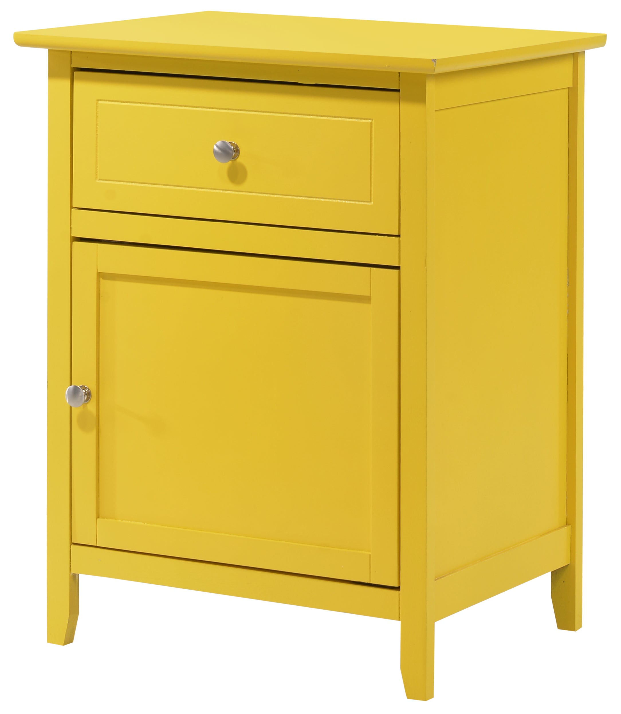 Vibrant Yellow Nightstand - Modern Bedside Table-American Furniture Outlet