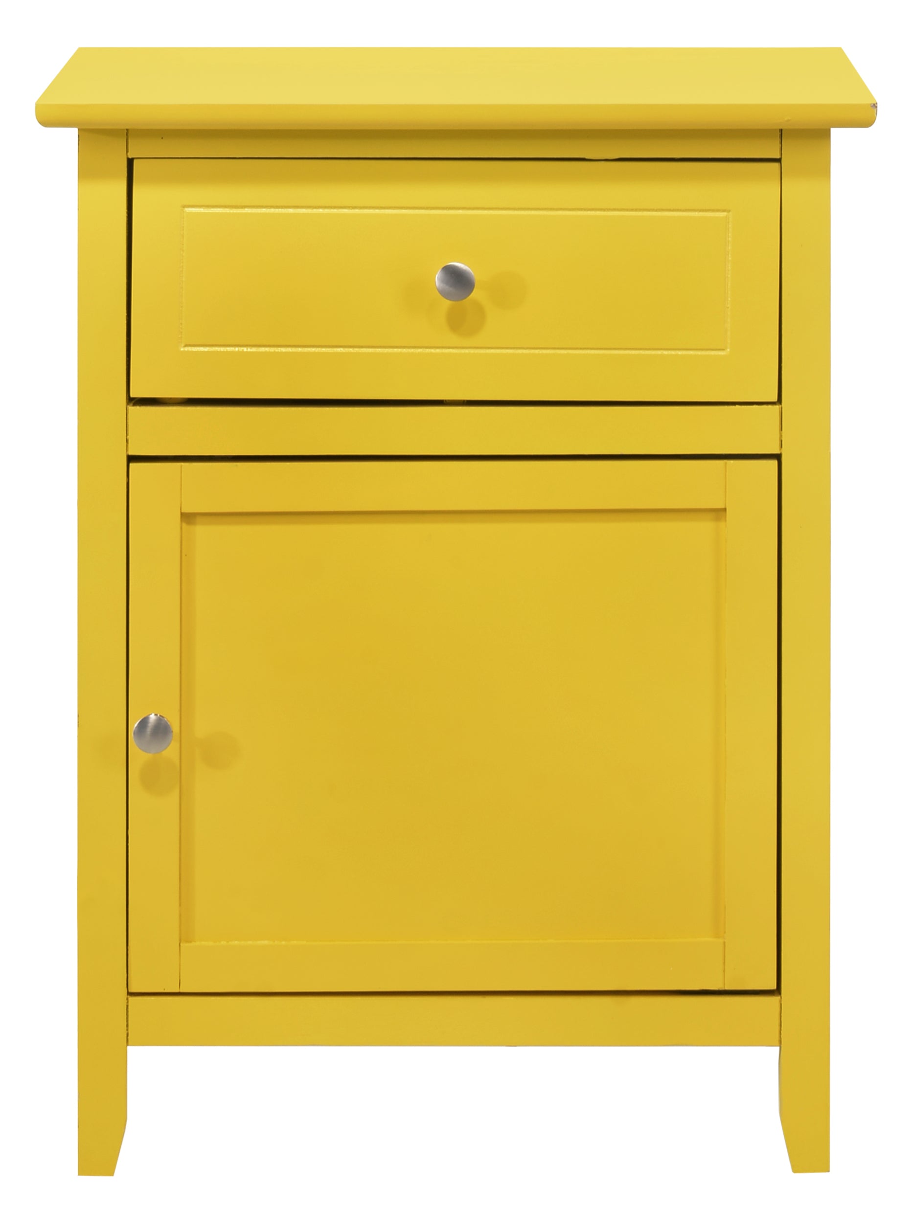 Vibrant Yellow Nightstand - Modern Bedside Table-American Furniture Outlet