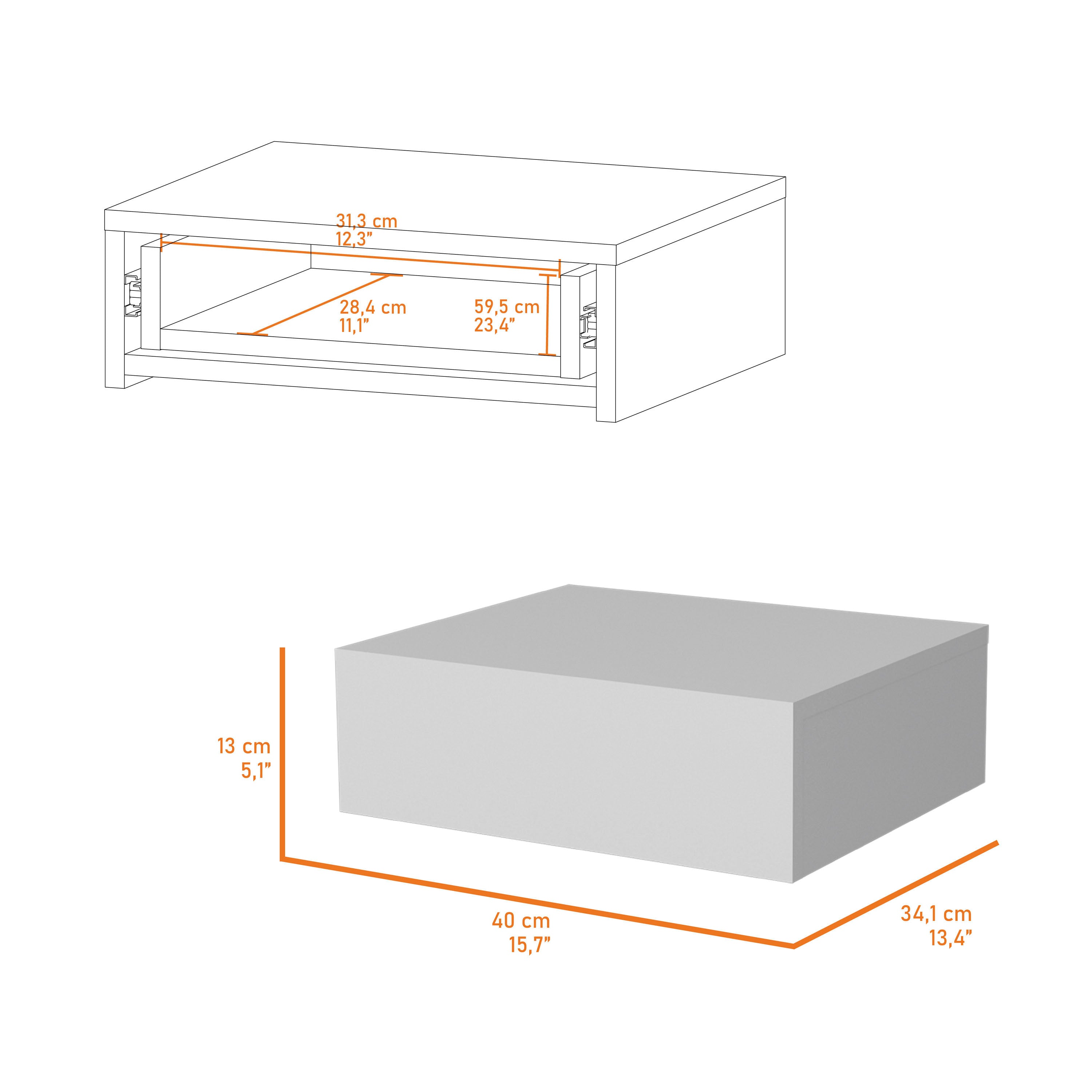 Vienna Floating Nightstand - Wall-Mounted-American Furniture Outlet
