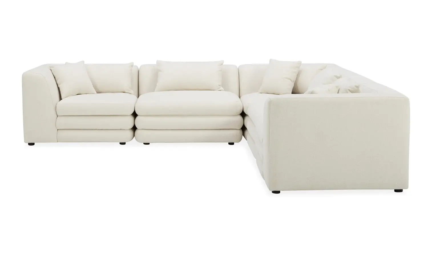 Warm White L-Sectional - Modular, Lowtide-Moe's Home Collection-American Furniture Outlet