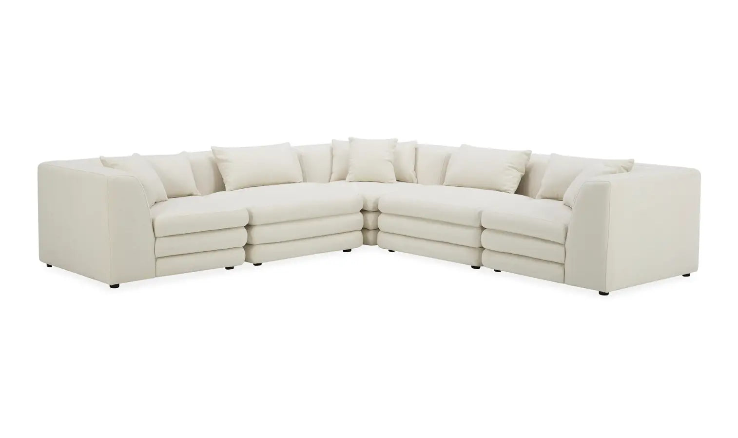 Warm White L-Sectional - Modular, Lowtide-Moe's Home Collection-American Furniture Outlet