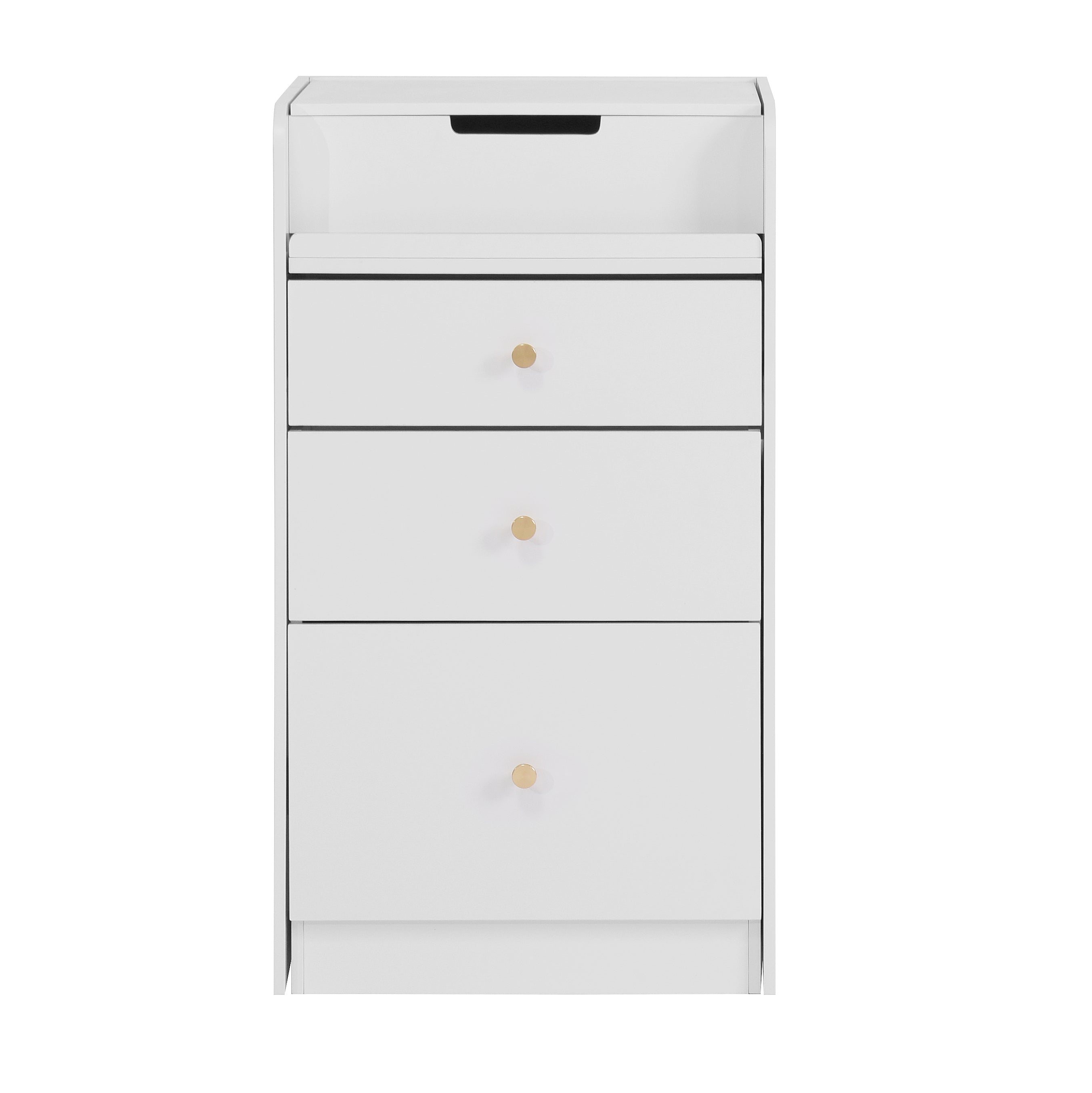 White Vanity Desk with Mirror & Drawers-American Furniture Outlet