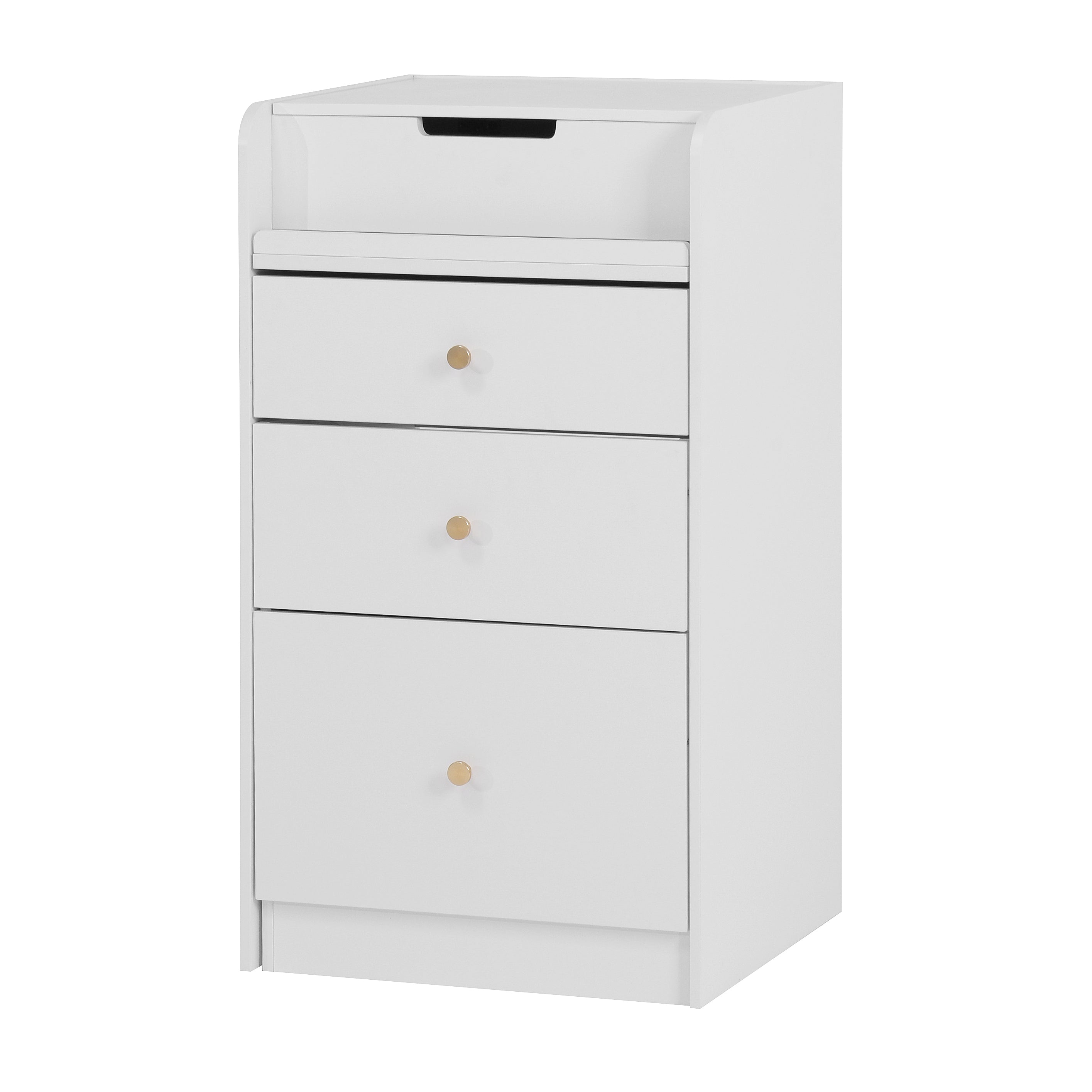 White Vanity Desk with Mirror & Drawers-American Furniture Outlet