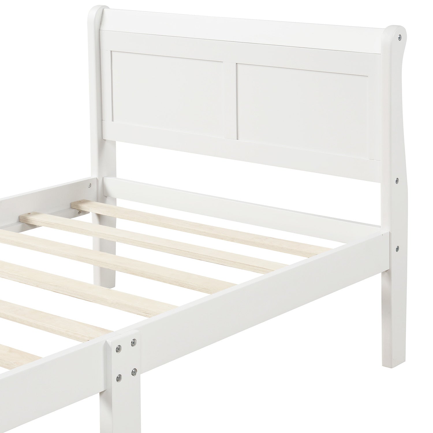 Wood Twin Platform Bed | Sleigh Bed Frame-American Furniture Outlet