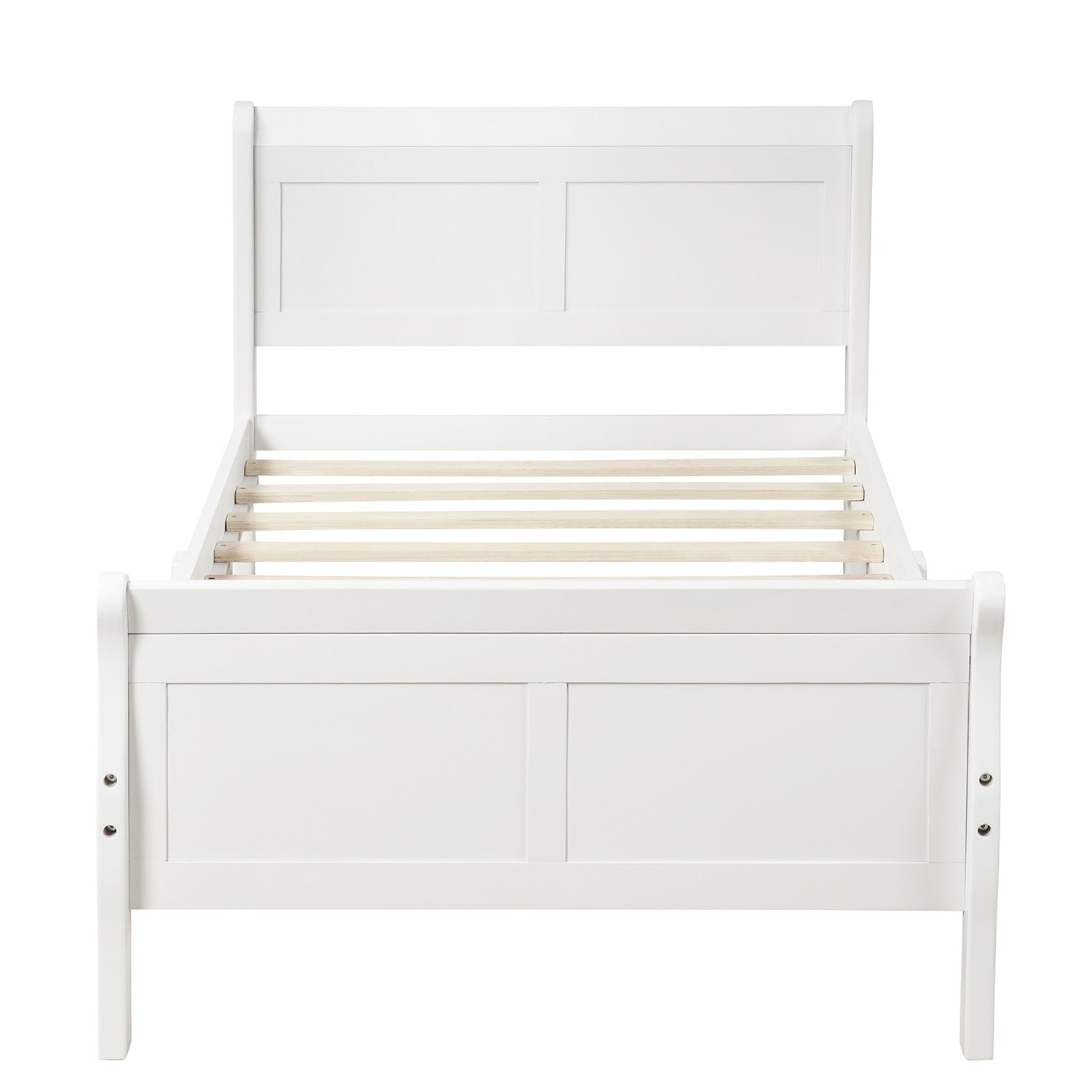 Wood Twin Platform Bed | Sleigh Bed Frame-American Furniture Outlet