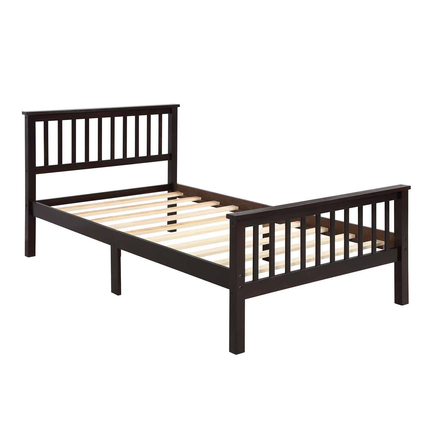 Wood Twin Platform Bed w/ Headboard & Footboard-American Furniture Outlet