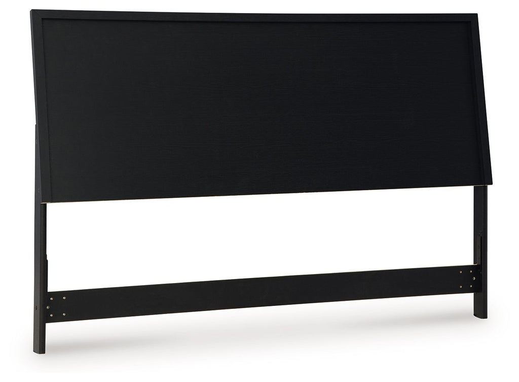 Danziar panel headboard, black upholstered rectangular panel with side legs