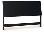 Danziar panel headboard, black upholstered rectangular panel with side legs