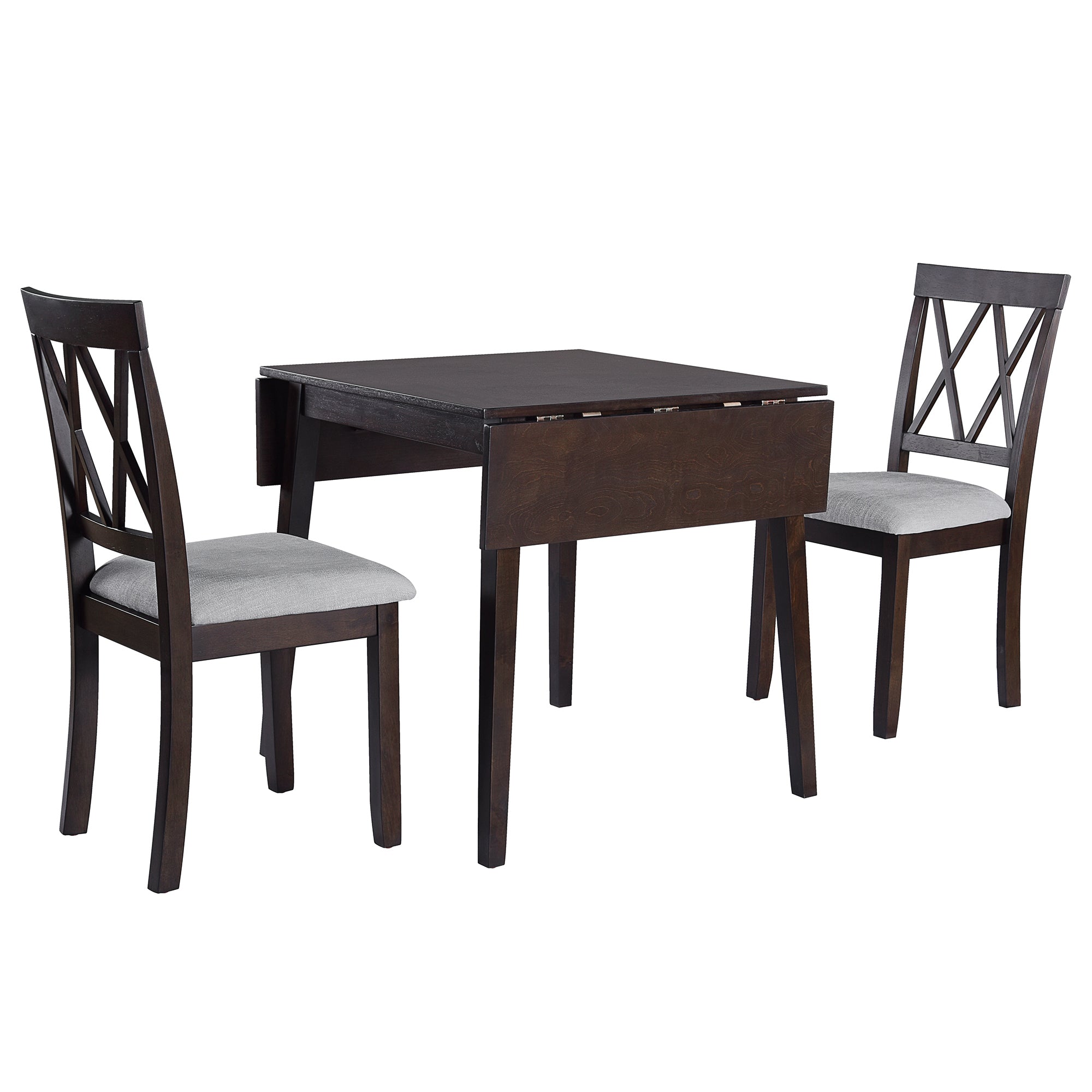 3 Piece Drop Leaf Kitchen Dining Set - Espresso
