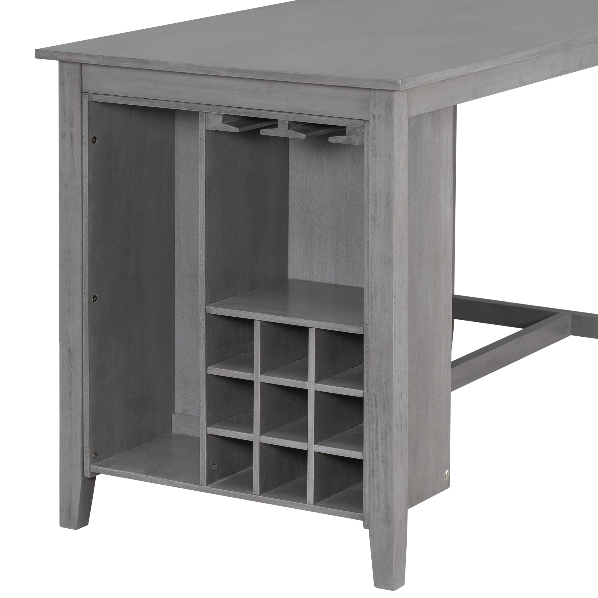 5-Piece Counter Height Dining Set (Gray)