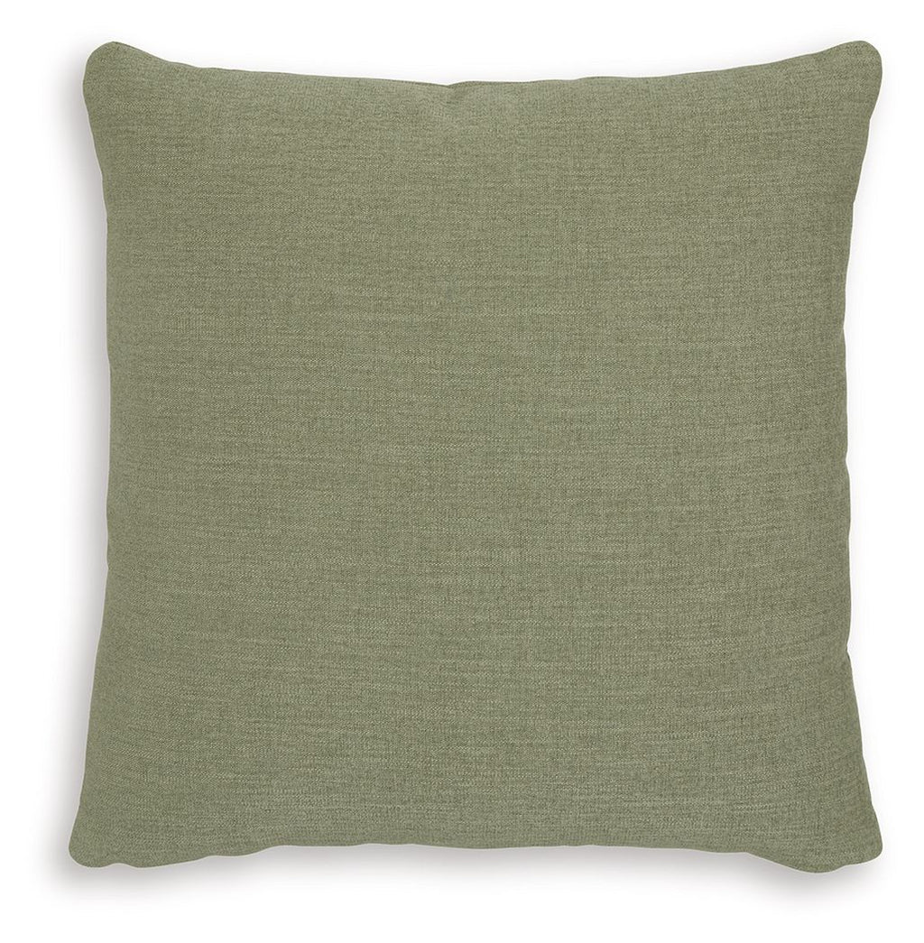 Brockbert sage green square pillow, textured woven fabric