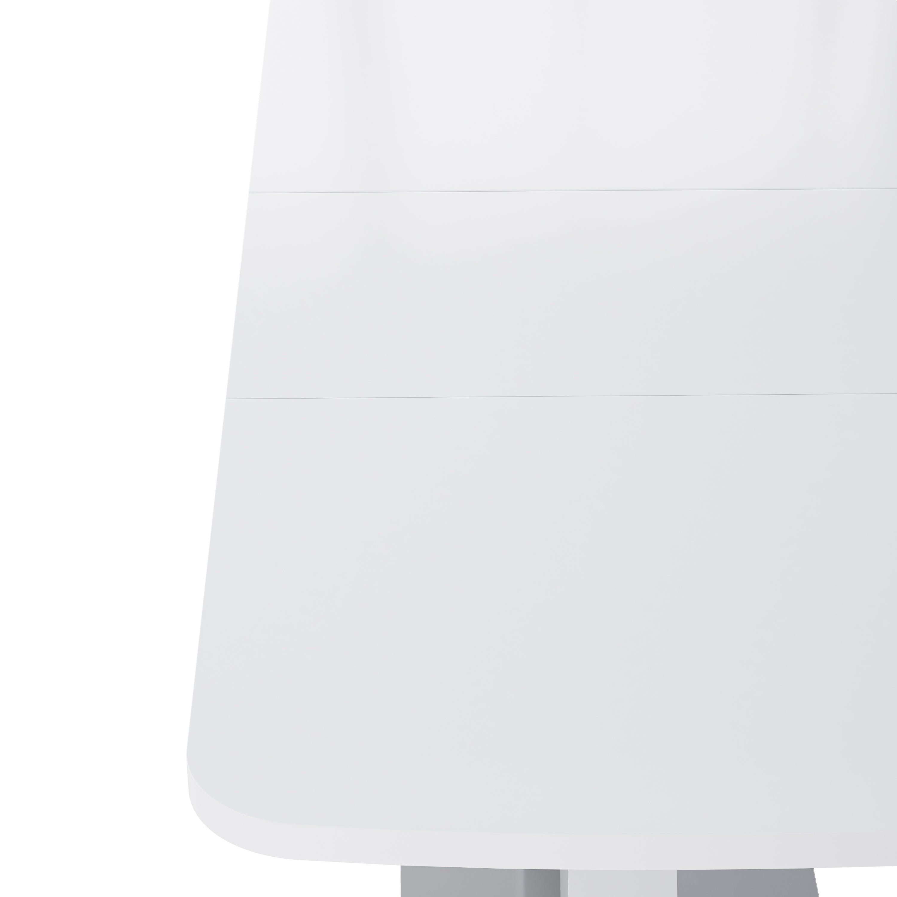 Modern White Square Dining Table - Stretchable