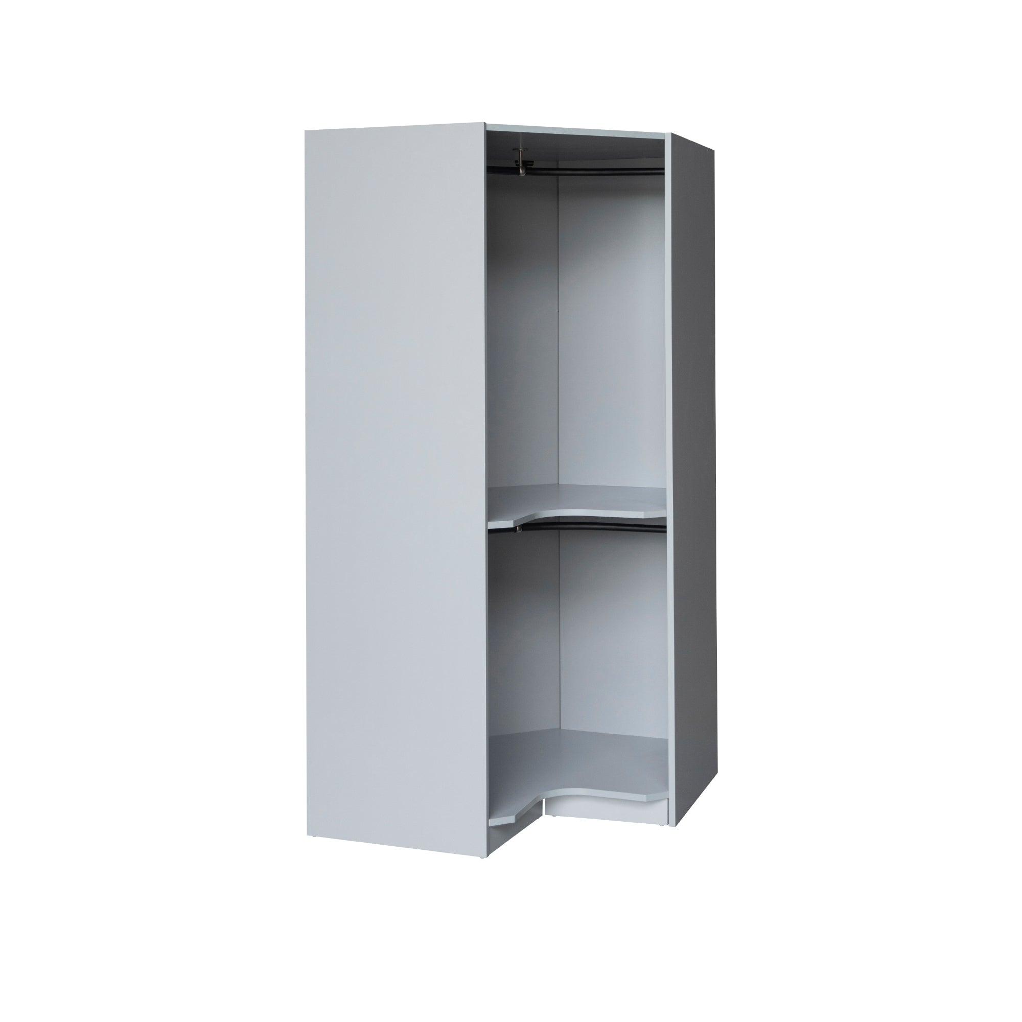 Polygon Corner Wardrobe - Gray (Save Space)