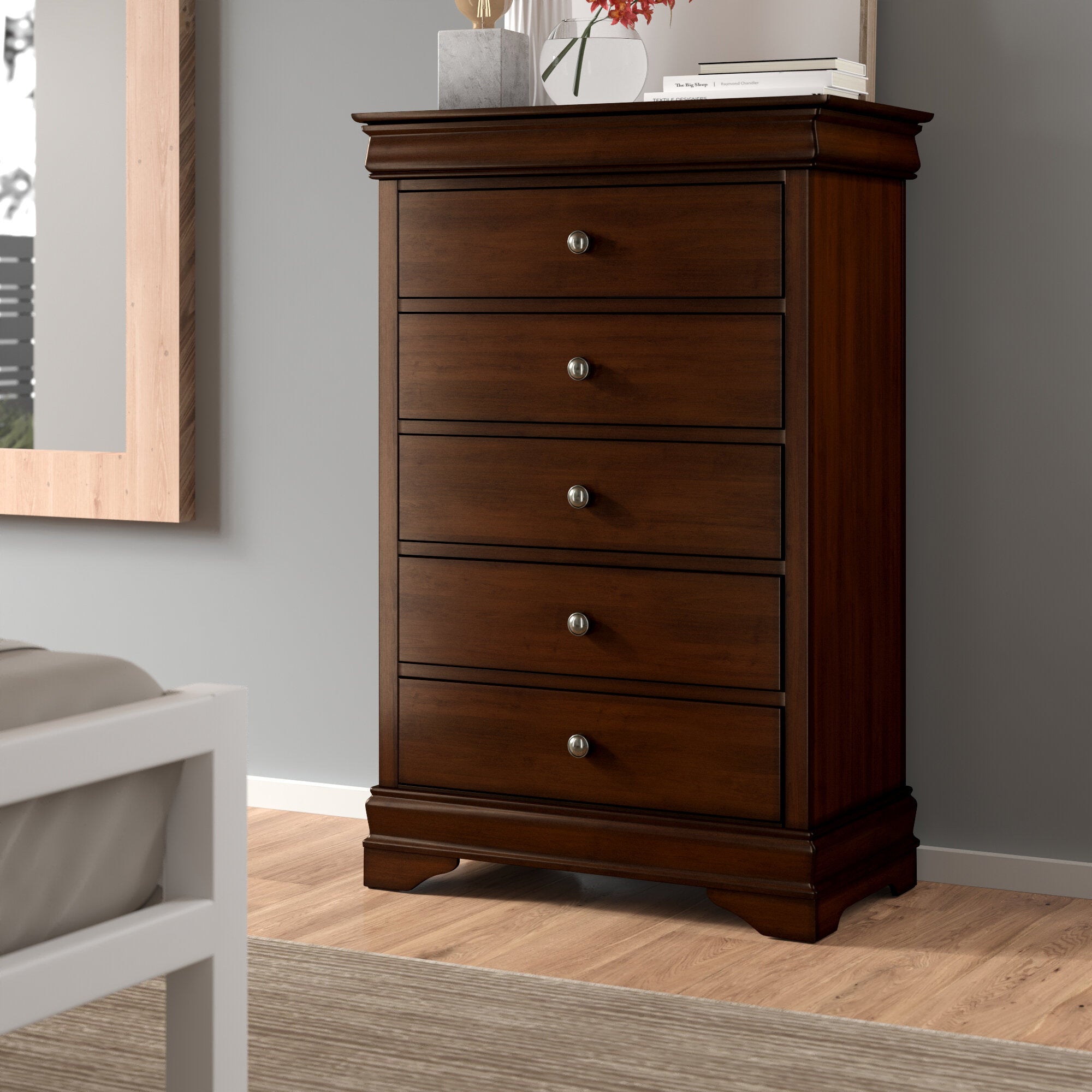 Louis Philippe Style Brown Cherry Chest of Drawers