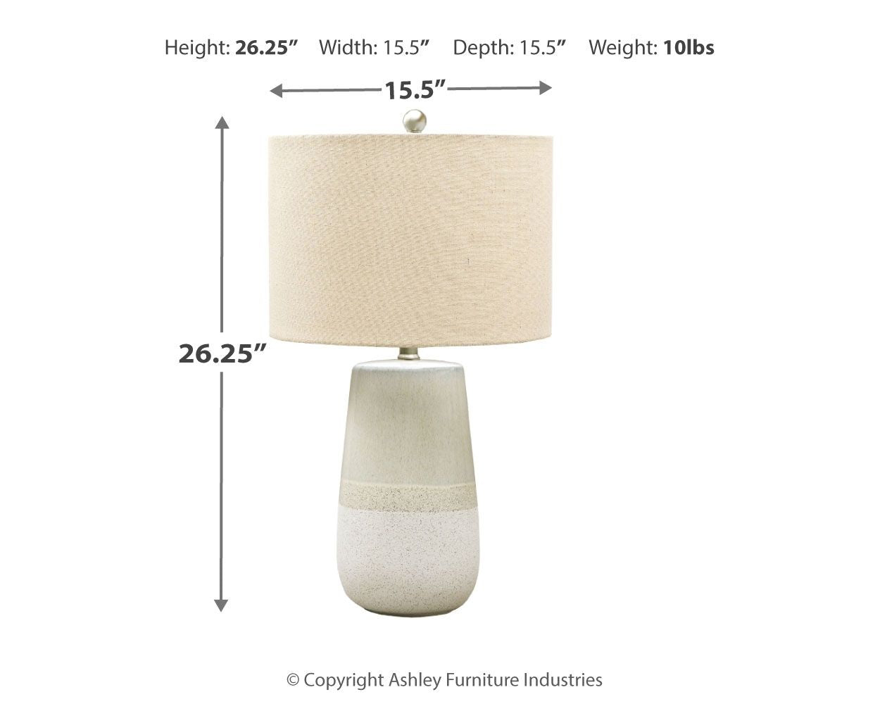 Shavon Beige / White - Ceramic Table Lamp