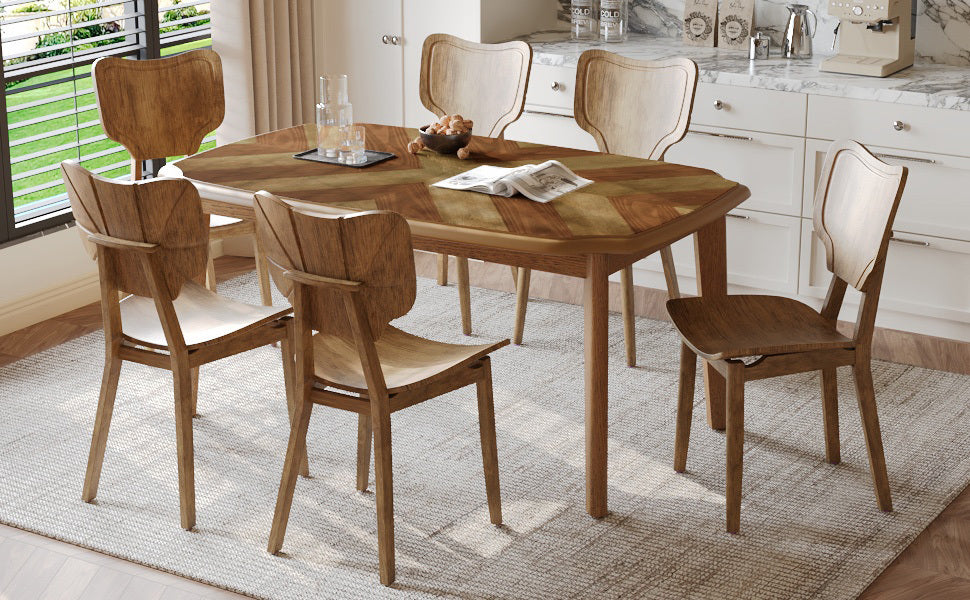 Vintage 7-Pc Dining Set, Brown