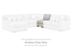 Highlighted armless chair section in pebble upholstery within a sectional sofa