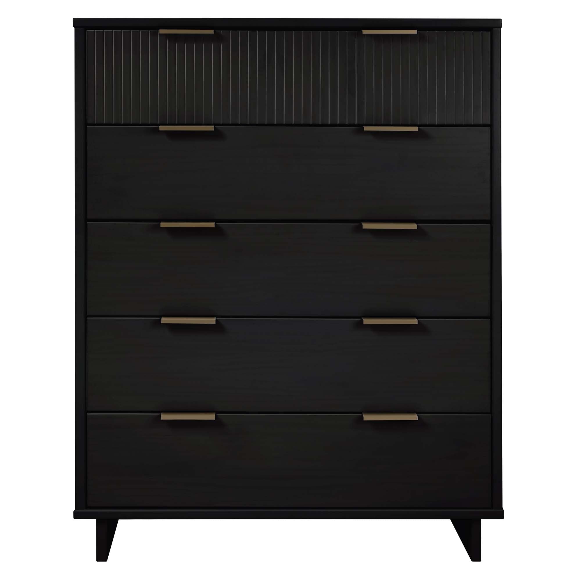 Granville 38" Black 5-Drawer Chest - Bedroom Dresser