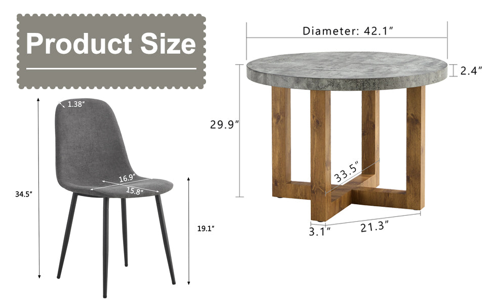 Modern Circular Dining Table Set with 6 Chairs